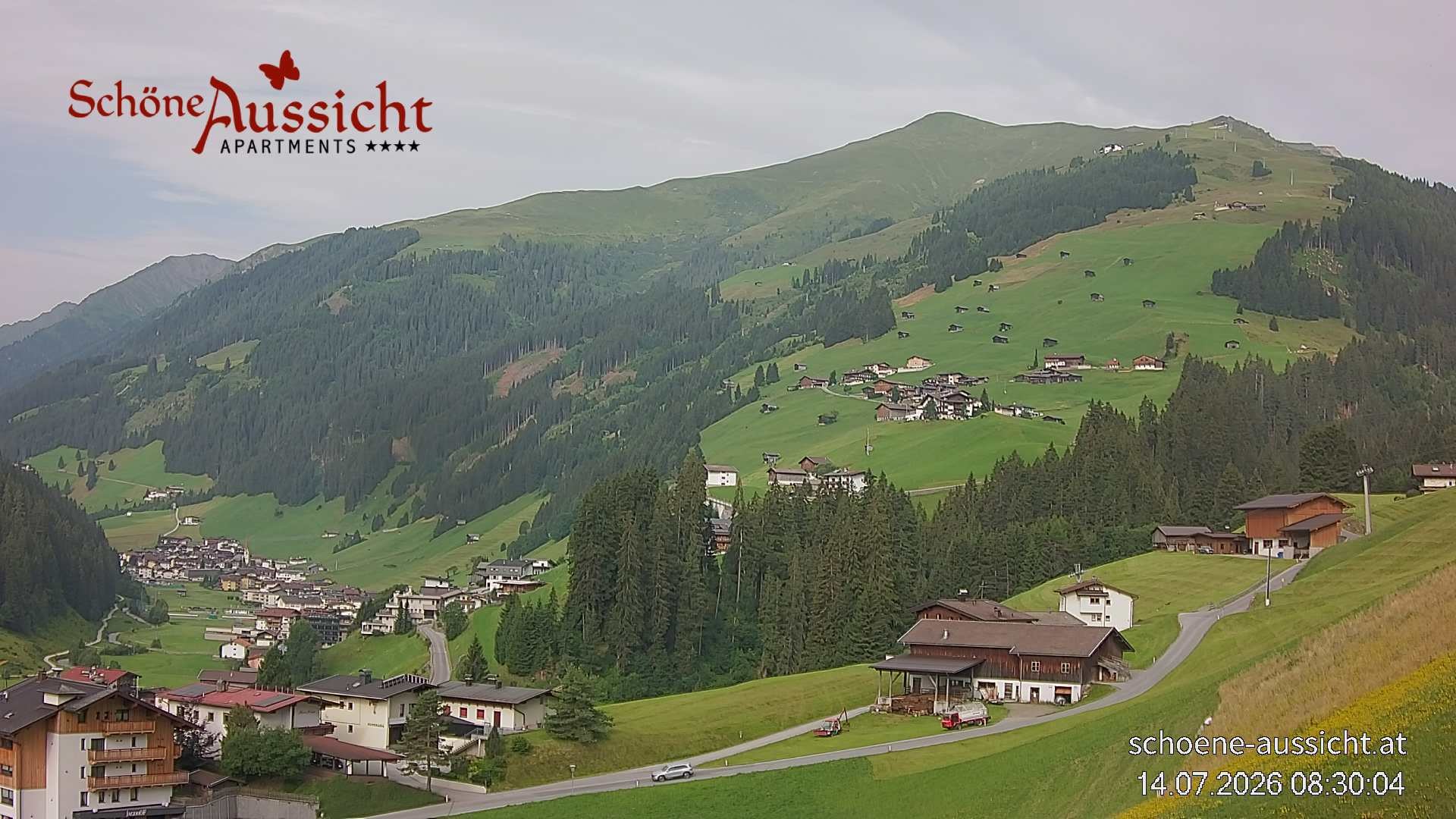 Archiv Foto Webcam Tux Lanersbach - Ausblick Appartements Schöne Aussicht