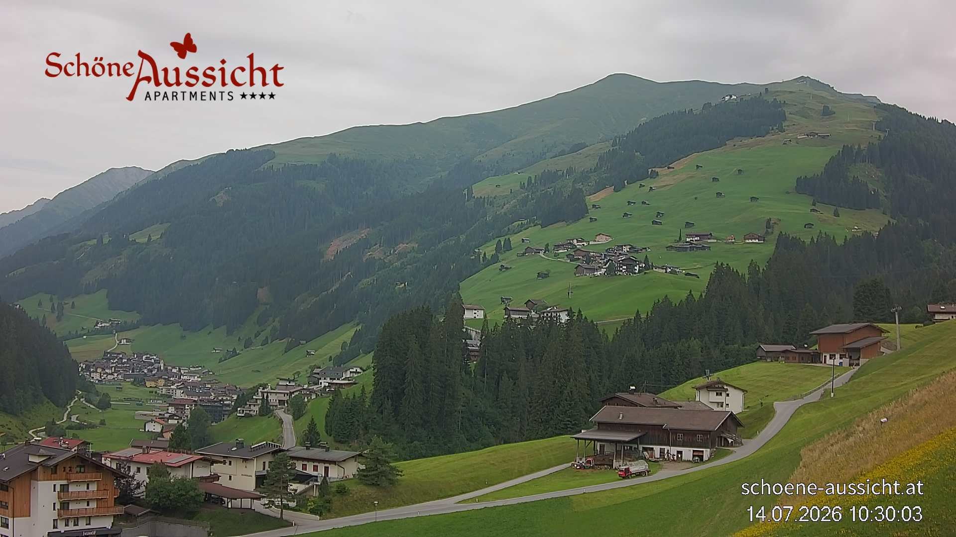 Archiv Foto Webcam Tux Lanersbach - Ausblick Appartements Schöne Aussicht