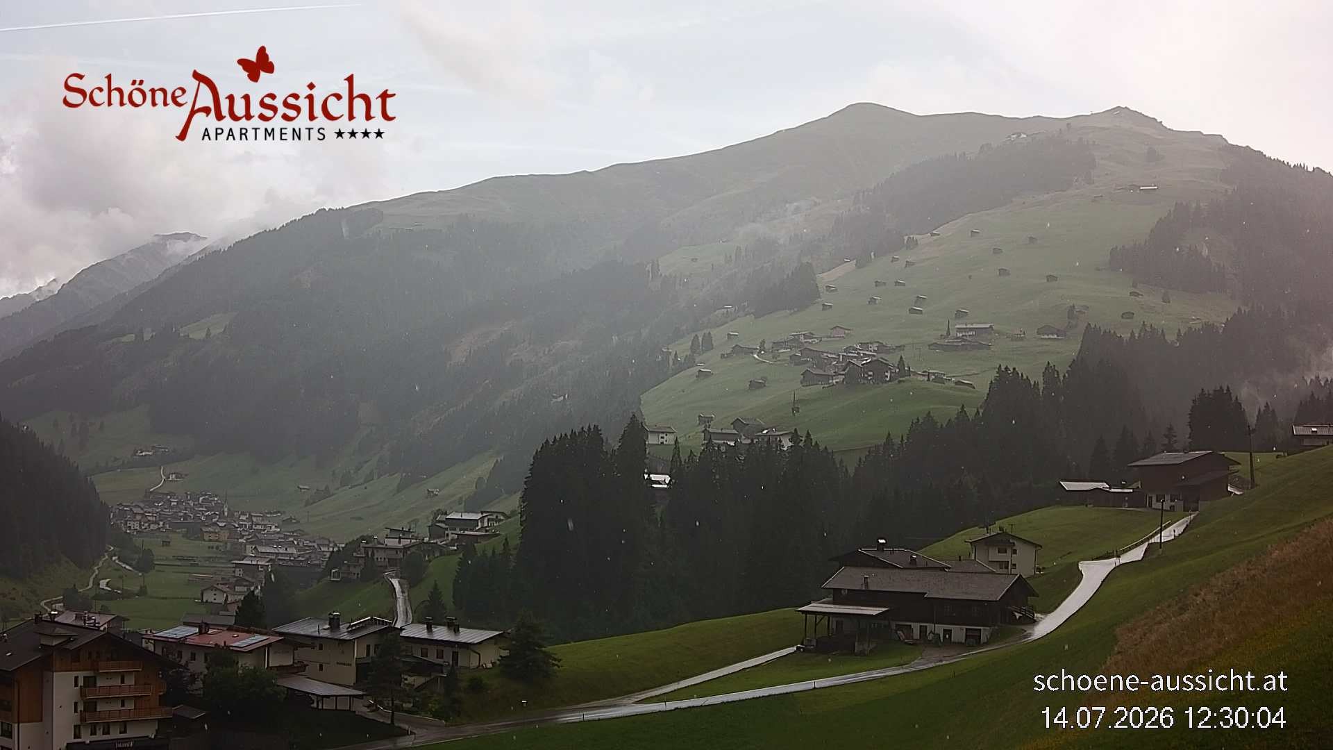 Archiv Foto Webcam Tux Lanersbach - Ausblick Appartements Schöne Aussicht