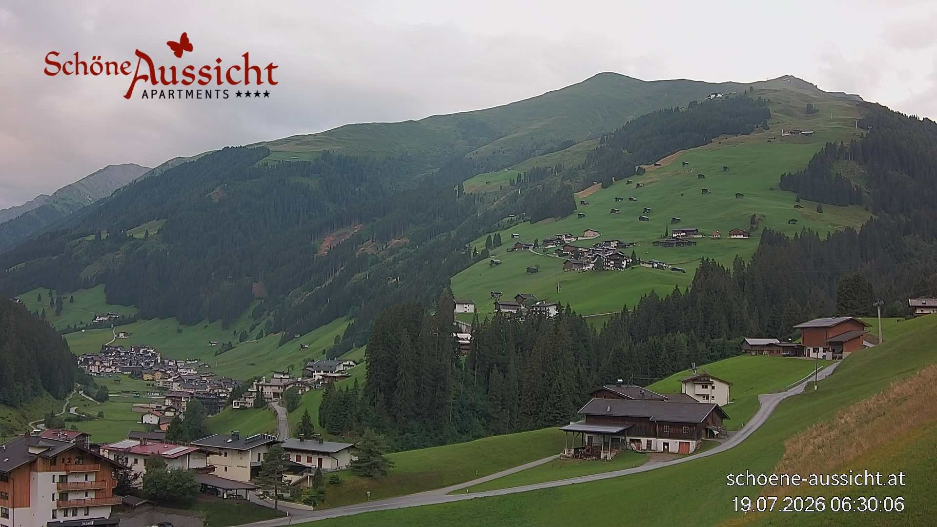 Archiv Foto Webcam Tux Lanersbach - Ausblick Appartements Schöne Aussicht