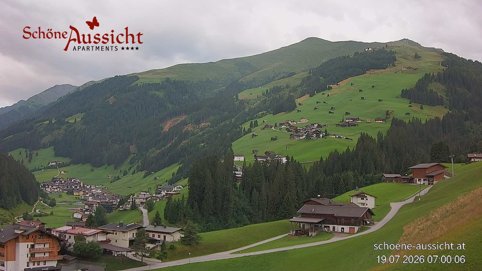 Archiv Foto Webcam Tux Lanersbach - Ausblick Appartements Schöne Aussicht