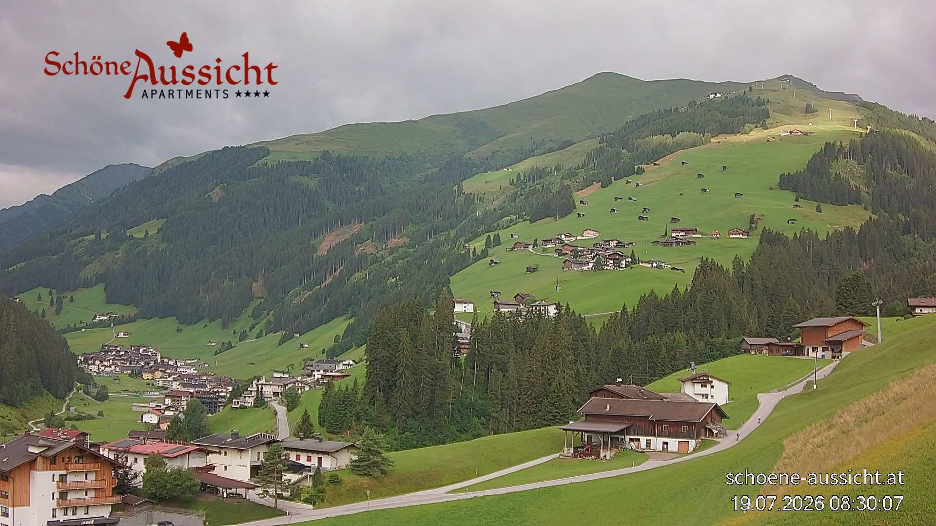 Archiv Foto Webcam Tux Lanersbach - Ausblick Appartements Schöne Aussicht