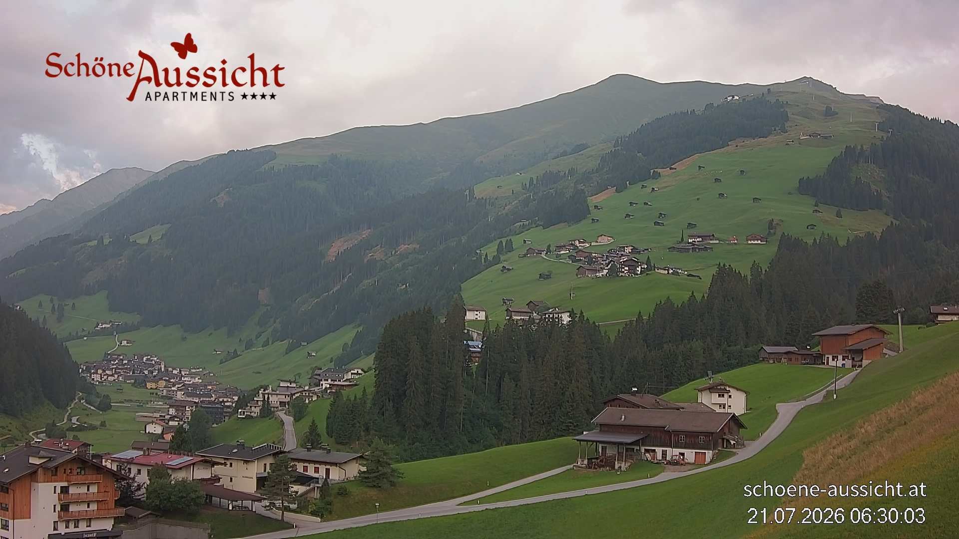 Archiv Foto Webcam Tux Lanersbach - Ausblick Appartements Schöne Aussicht