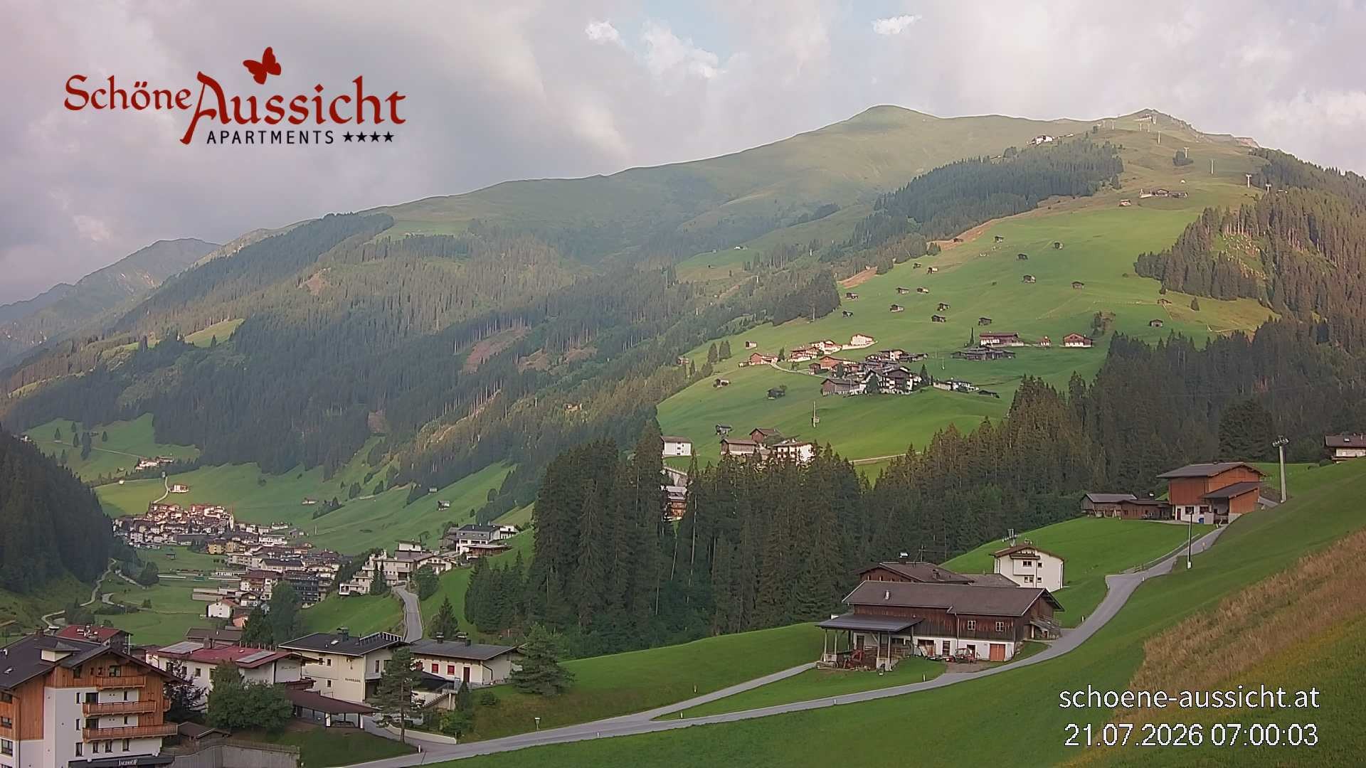 Archiv Foto Webcam Tux Lanersbach - Ausblick Appartements Schöne Aussicht