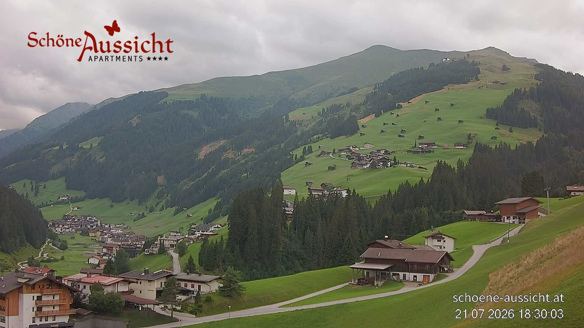 Archiv Foto Webcam Tux Lanersbach - Ausblick Appartements Schöne Aussicht