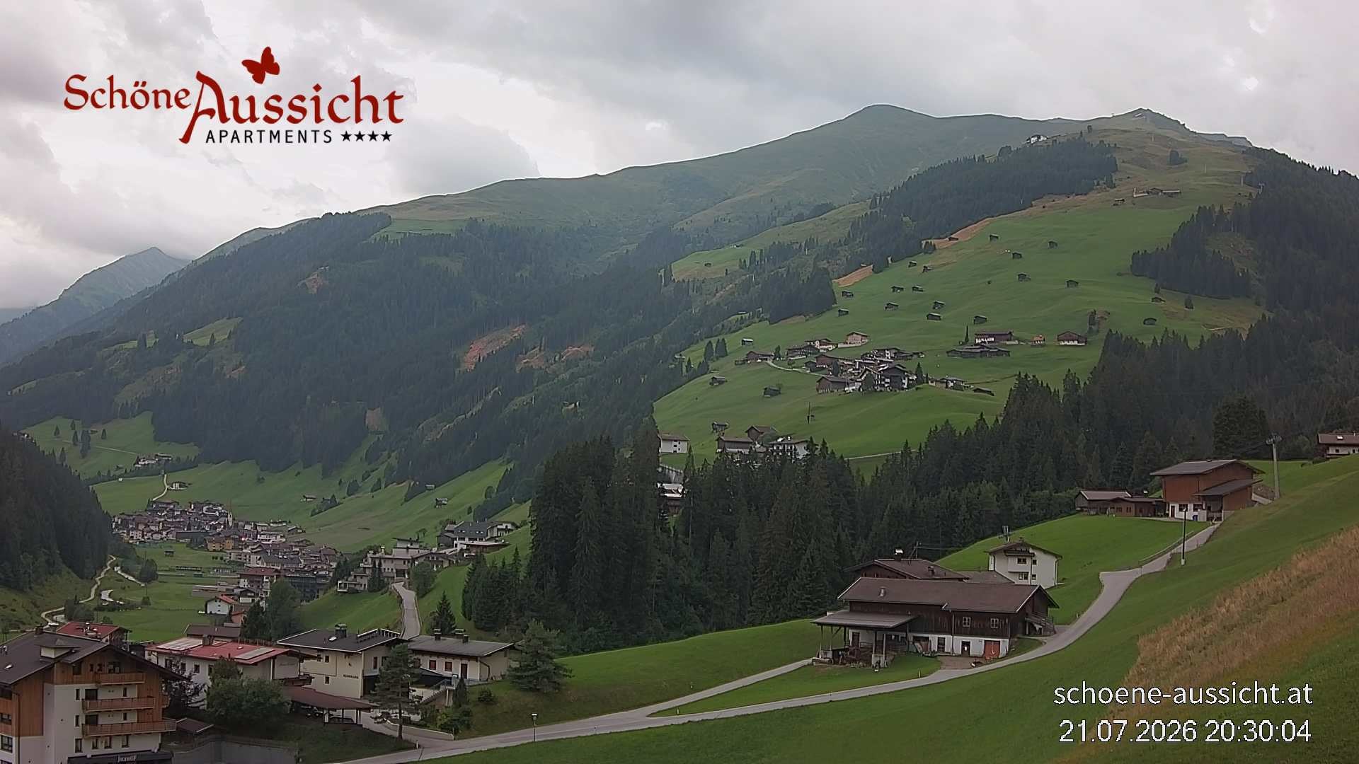 Archiv Foto Webcam Tux Lanersbach - Ausblick Appartements Schöne Aussicht