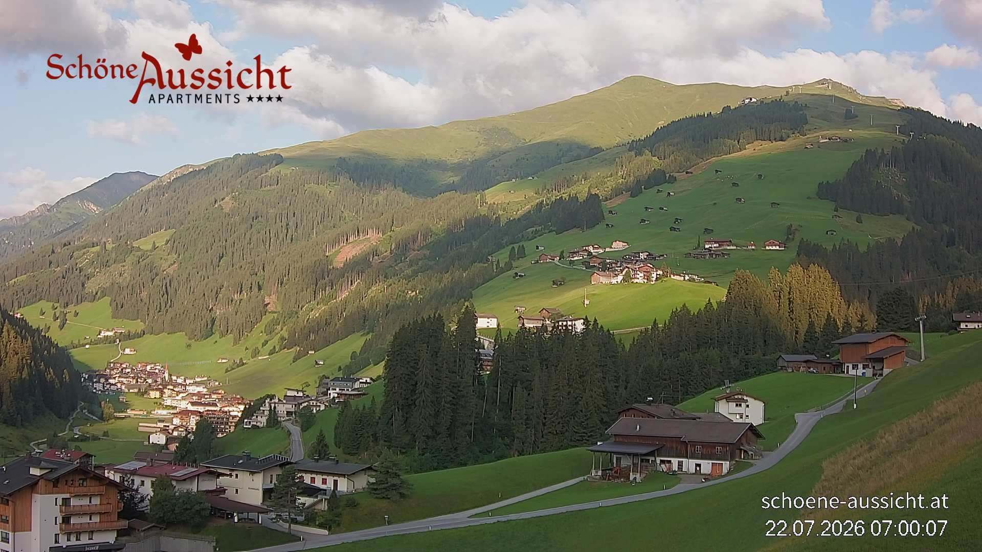 Archiv Foto Webcam Tux Lanersbach - Ausblick Appartements Schöne Aussicht
