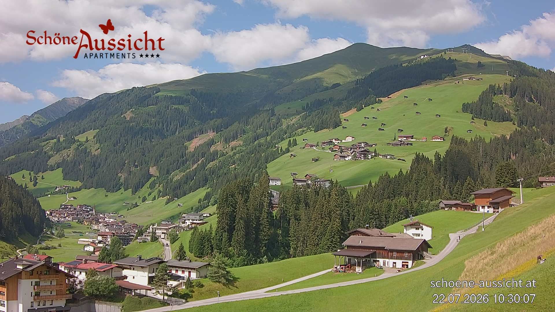 Archiv Foto Webcam Tux Lanersbach - Ausblick Appartements Schöne Aussicht