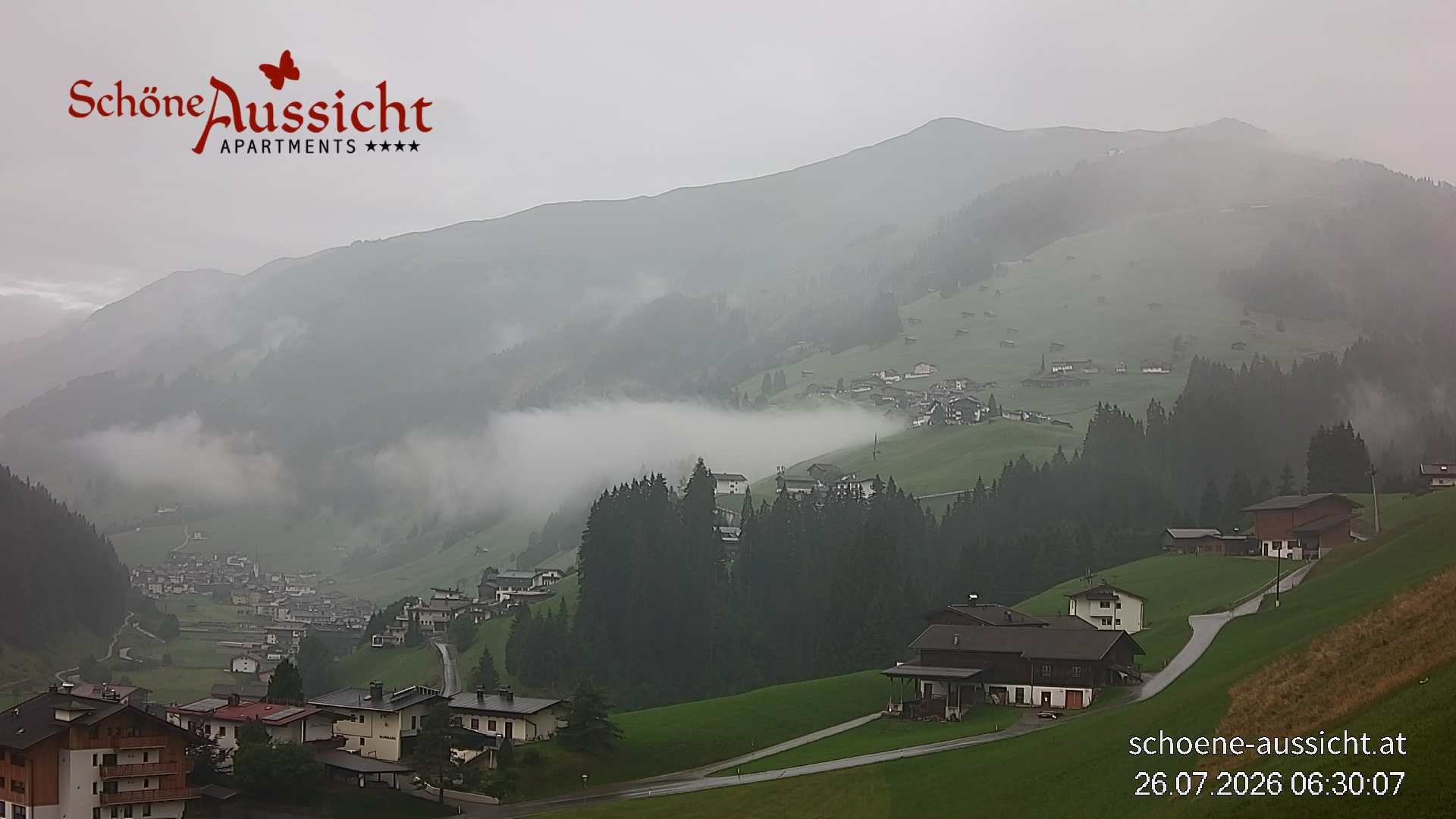 Archiv Foto Webcam Tux Lanersbach - Ausblick Appartements Schöne Aussicht