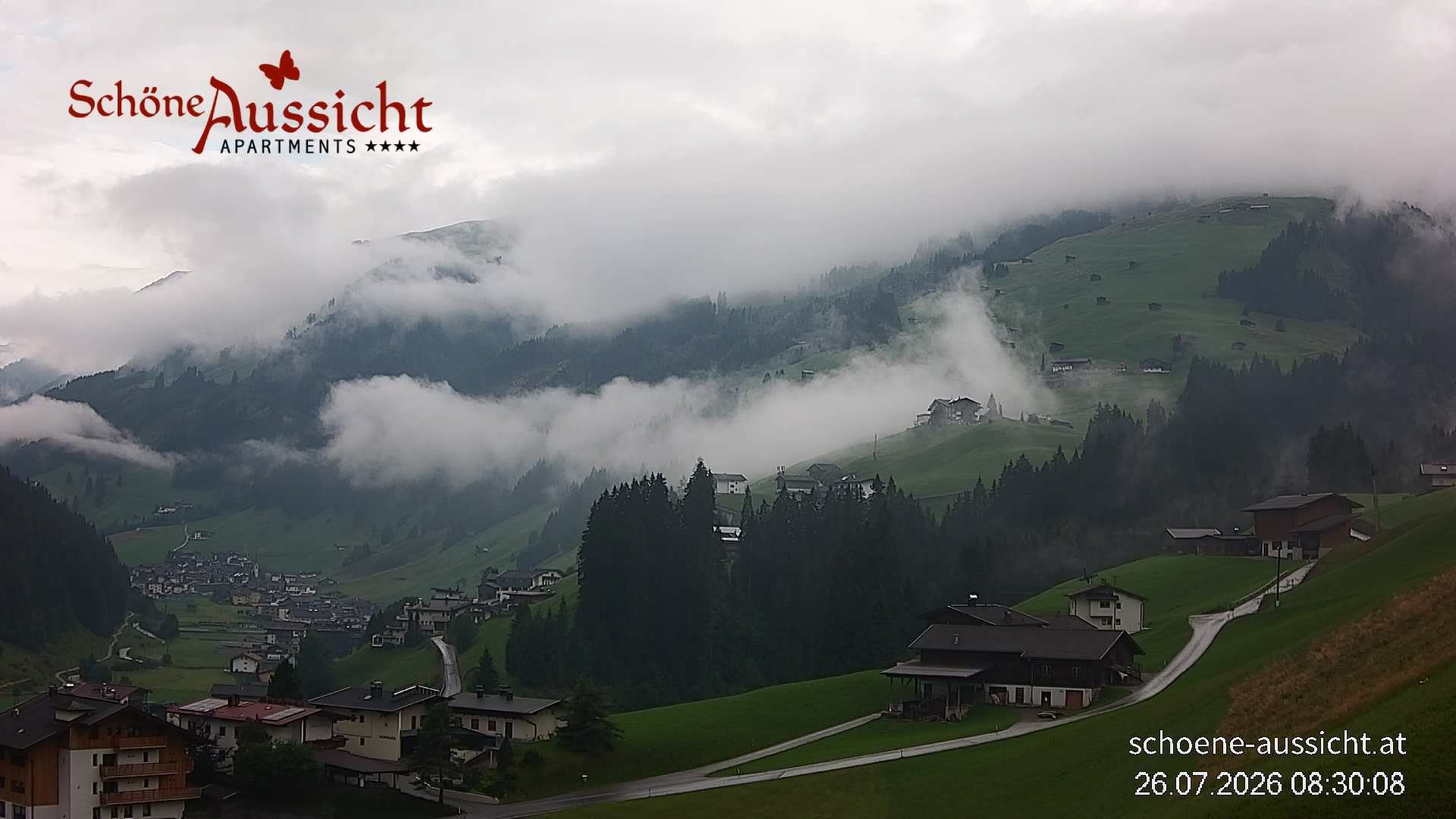 Archiv Foto Webcam Tux Lanersbach - Ausblick Appartements Schöne Aussicht