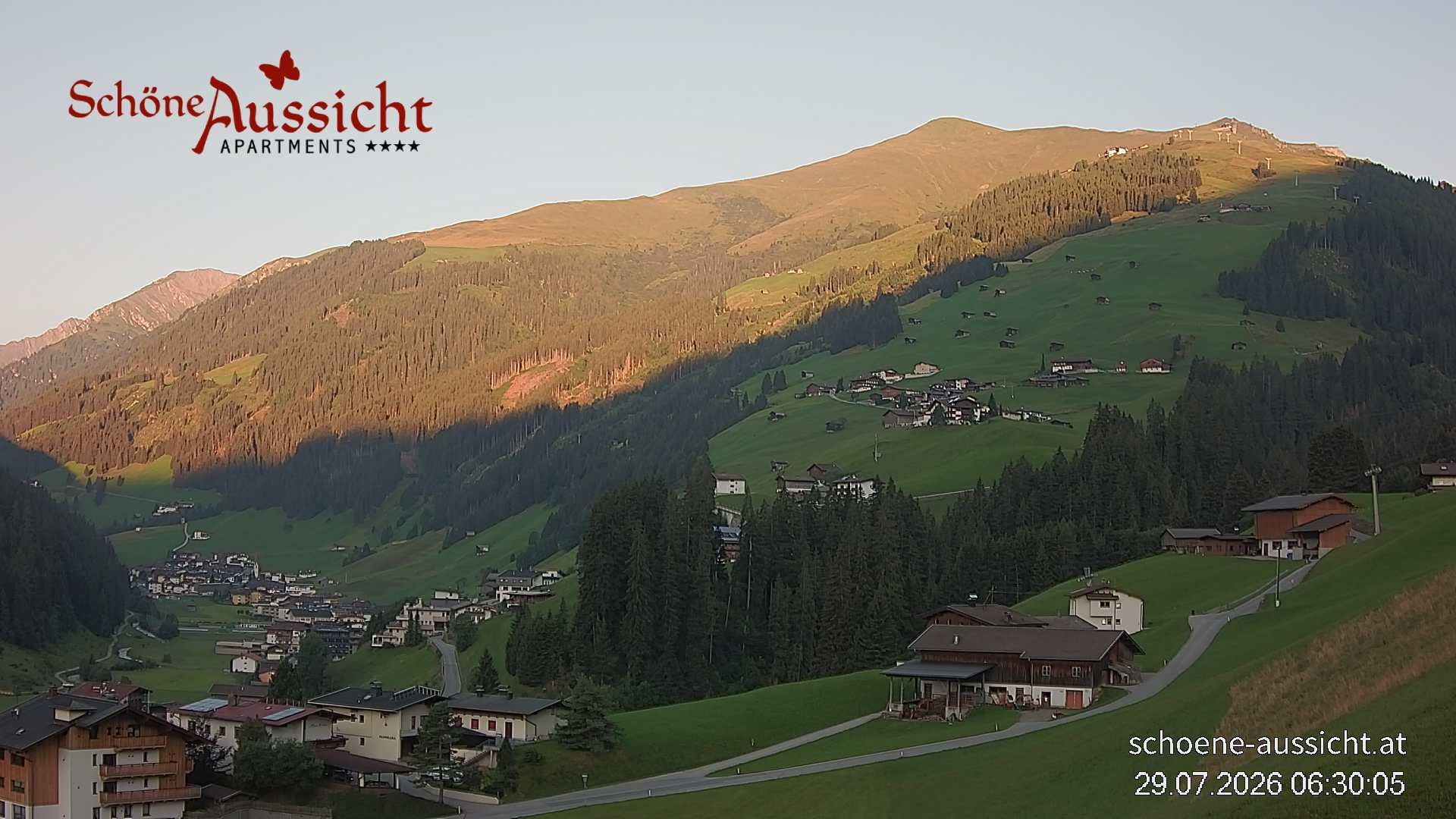 Archiv Foto Webcam Tux Lanersbach - Ausblick Appartements Schöne Aussicht