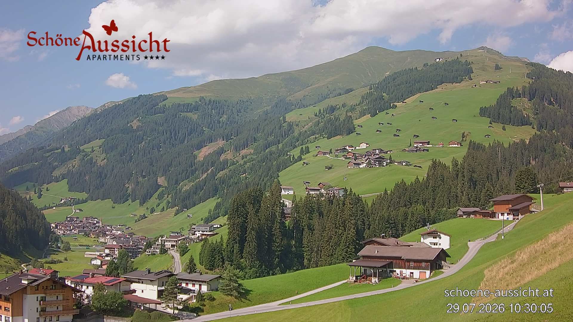 Archiv Foto Webcam Tux Lanersbach - Ausblick Appartements Schöne Aussicht
