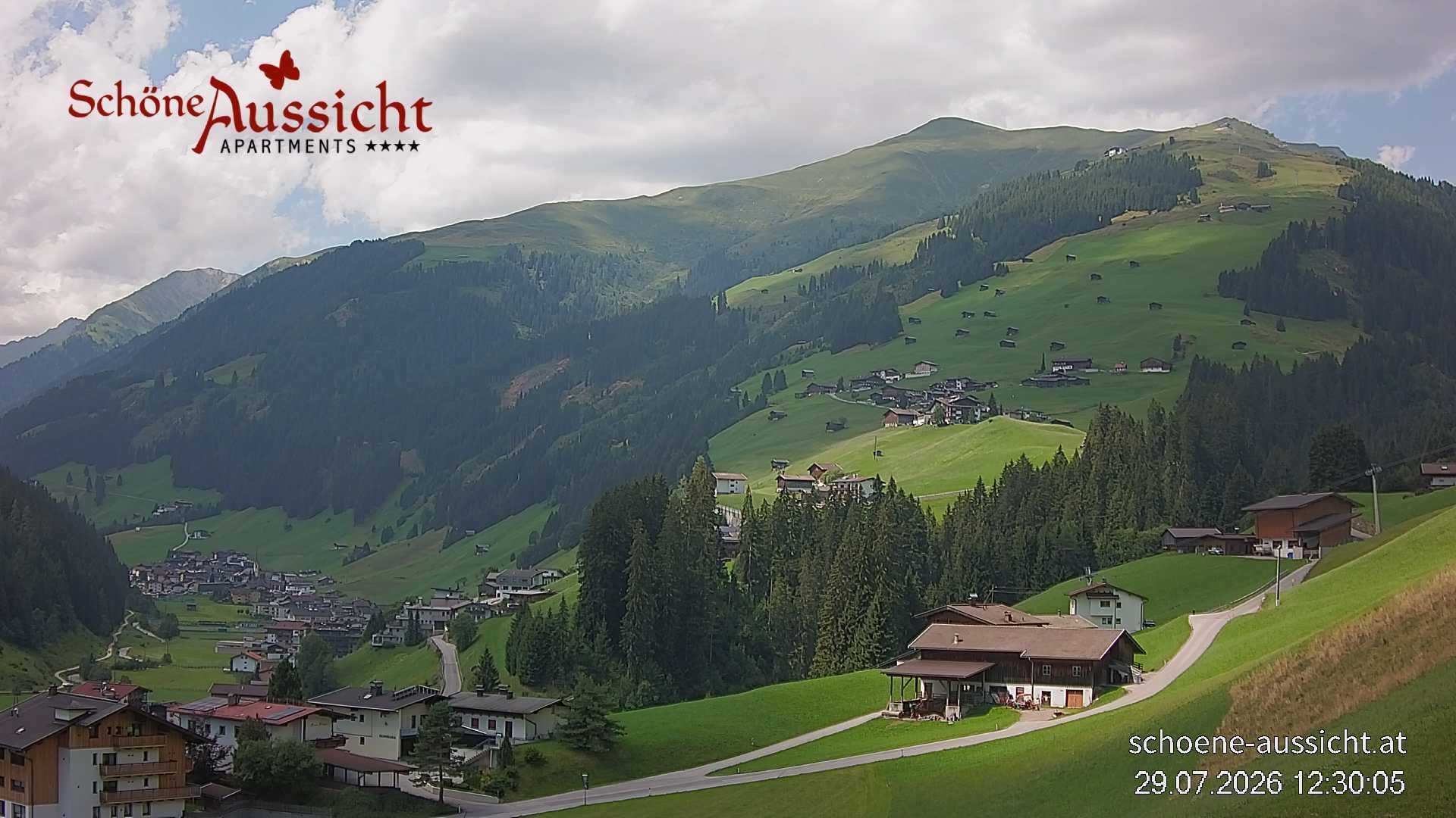 Archiv Foto Webcam Tux Lanersbach - Ausblick Appartements Schöne Aussicht