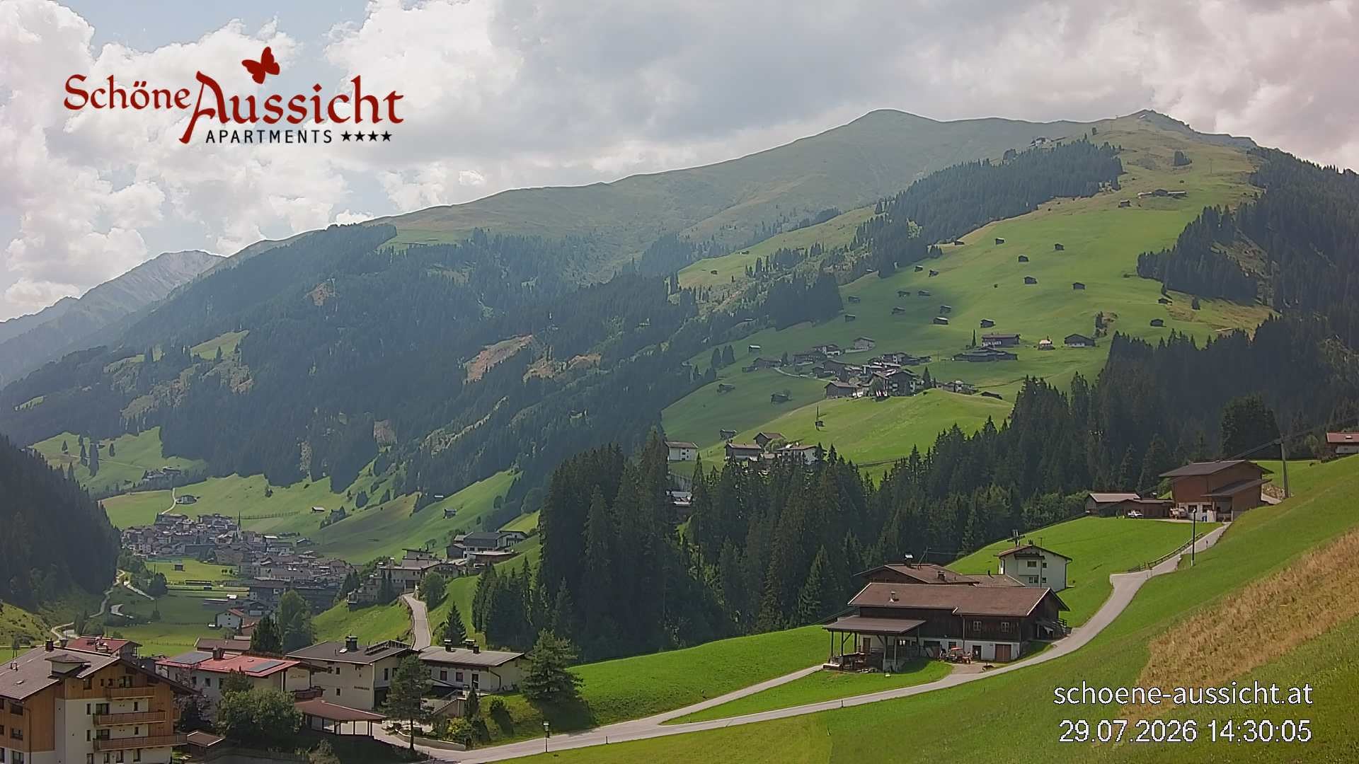 Archiv Foto Webcam Tux Lanersbach - Ausblick Appartements Schöne Aussicht