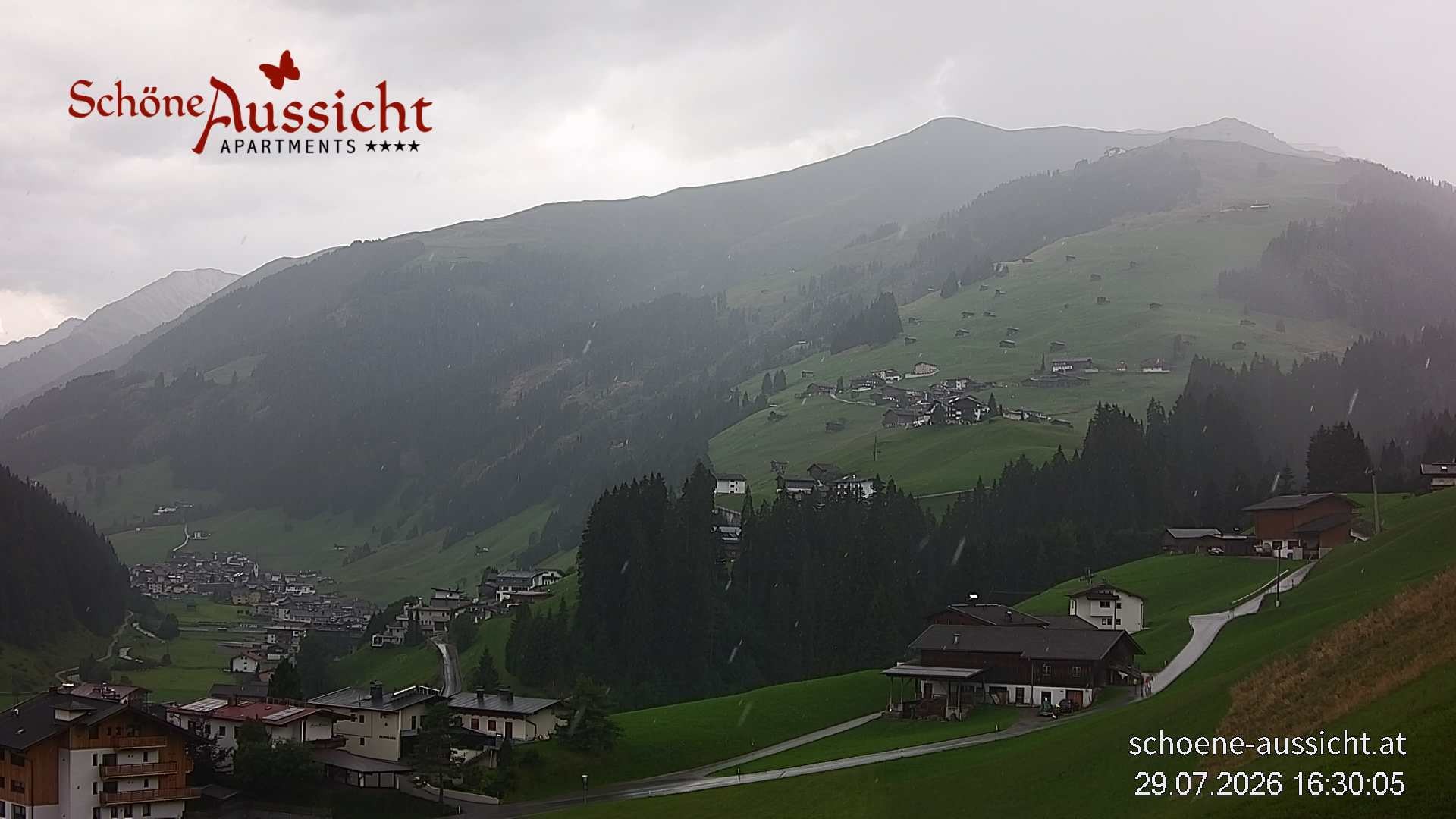 Archiv Foto Webcam Tux Lanersbach - Ausblick Appartements Schöne Aussicht