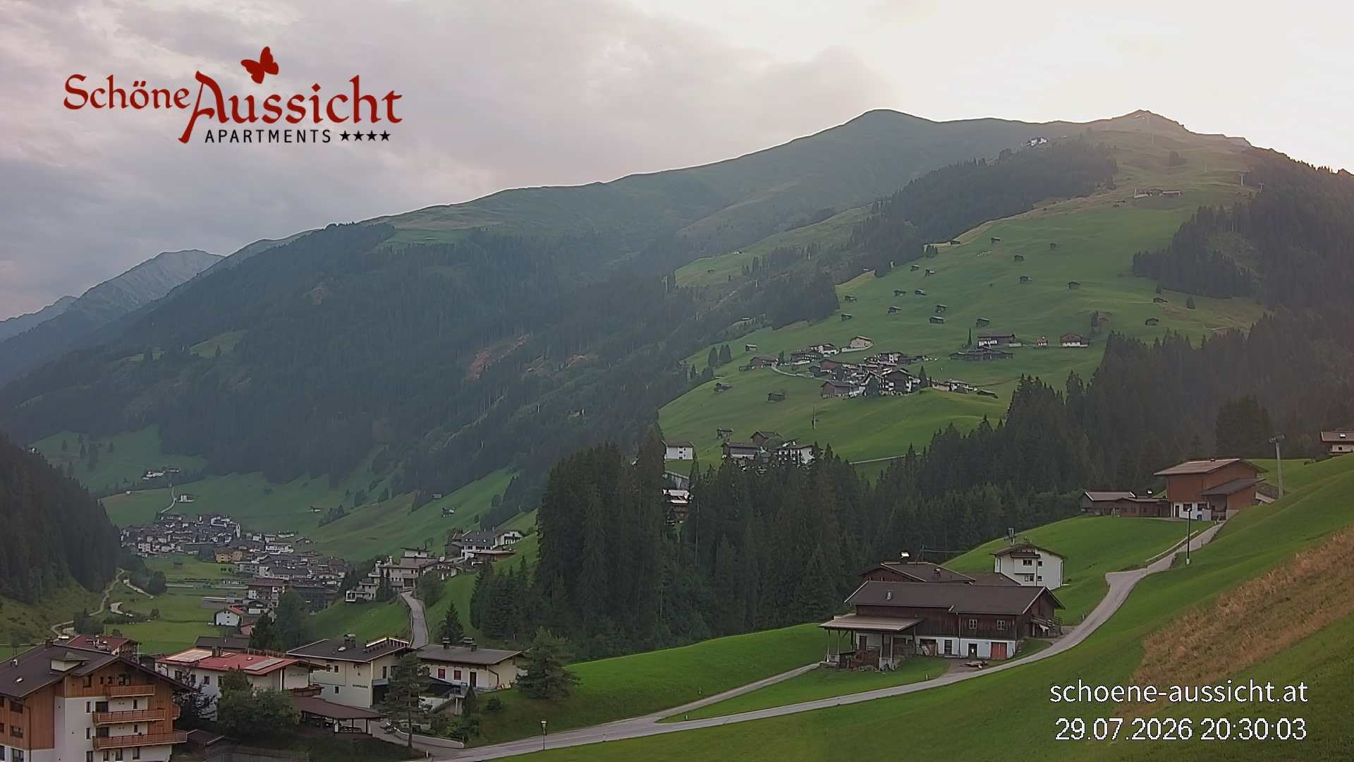 Archiv Foto Webcam Tux Lanersbach - Ausblick Appartements Schöne Aussicht