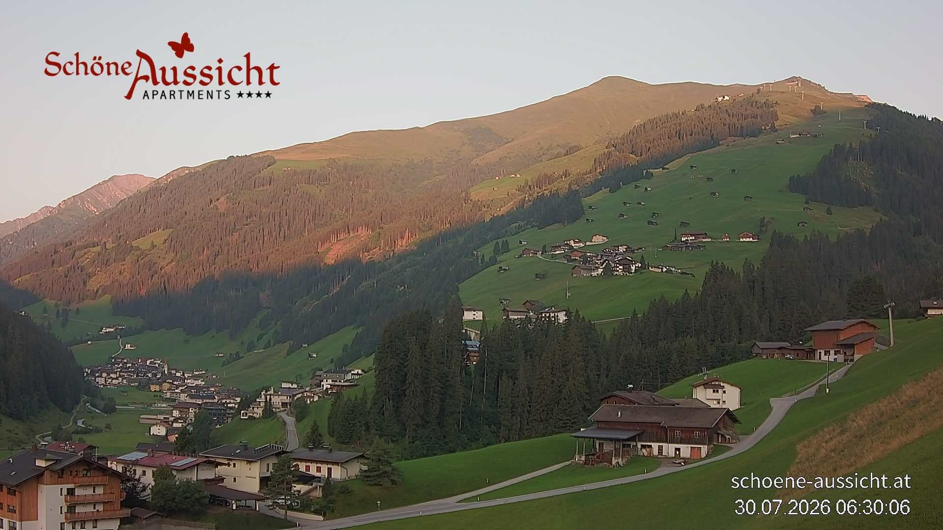 Archiv Foto Webcam Tux Lanersbach - Ausblick Appartements Schöne Aussicht
