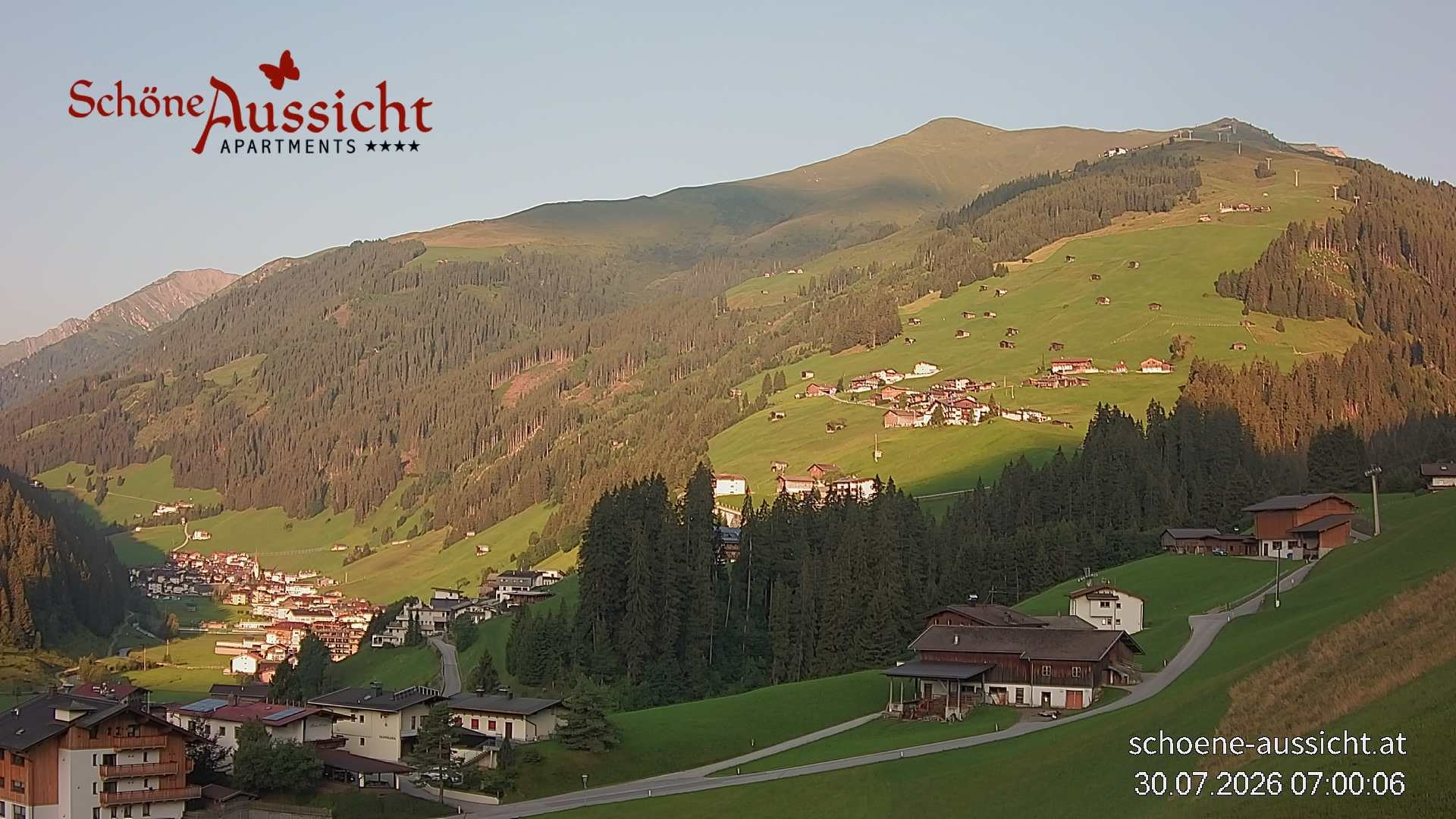 Archiv Foto Webcam Tux Lanersbach - Ausblick Appartements Schöne Aussicht