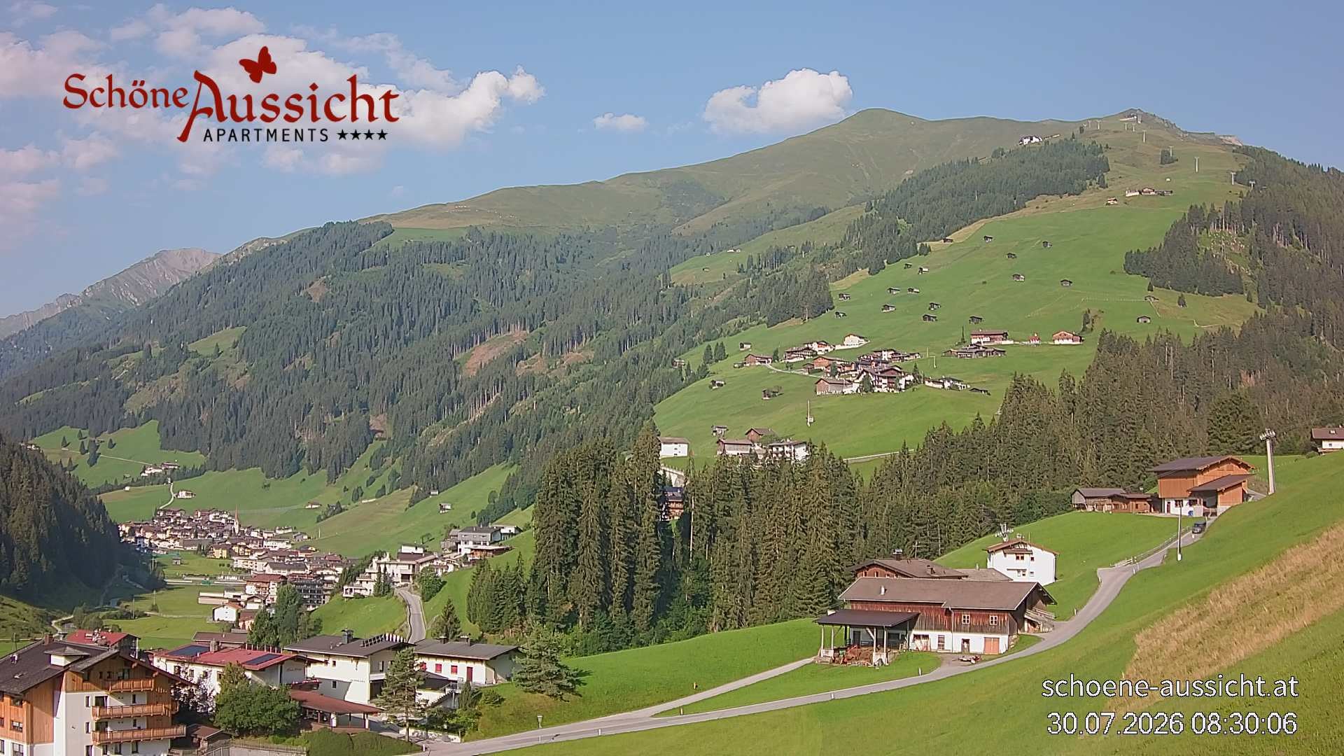 Archiv Foto Webcam Tux Lanersbach - Ausblick Appartements Schöne Aussicht