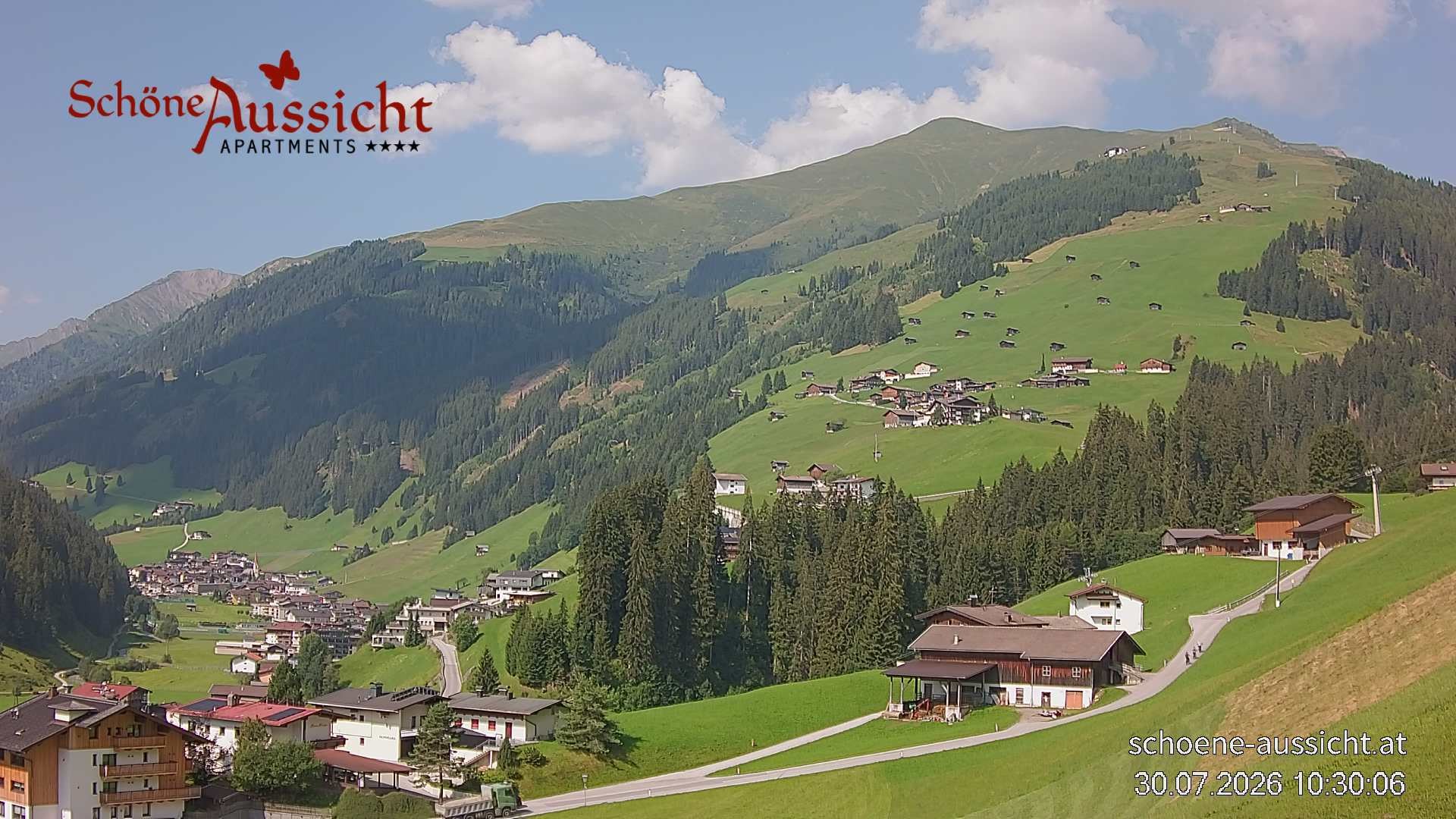 Archiv Foto Webcam Tux Lanersbach - Ausblick Appartements Schöne Aussicht