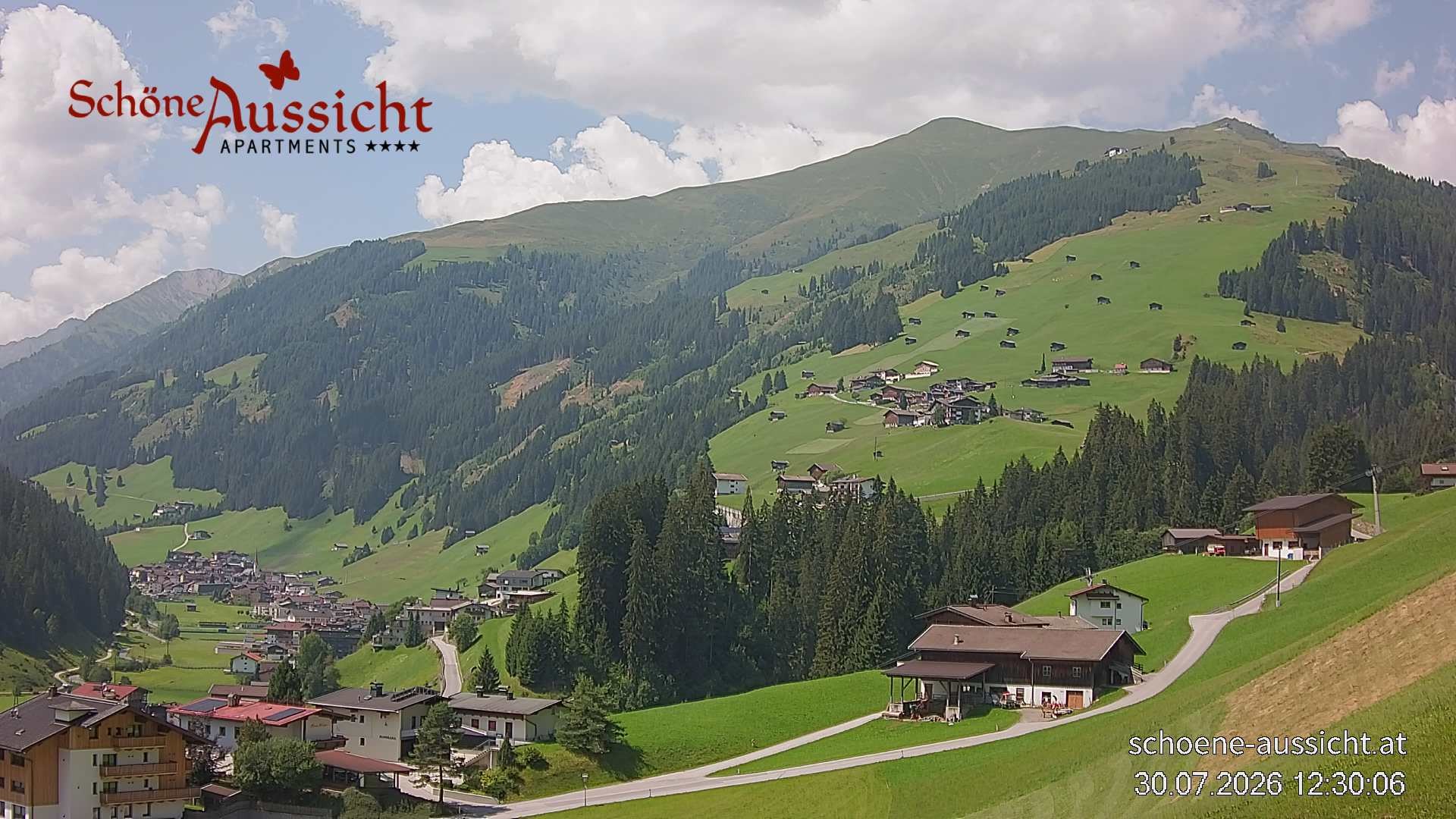 Archiv Foto Webcam Tux Lanersbach - Ausblick Appartements Schöne Aussicht
