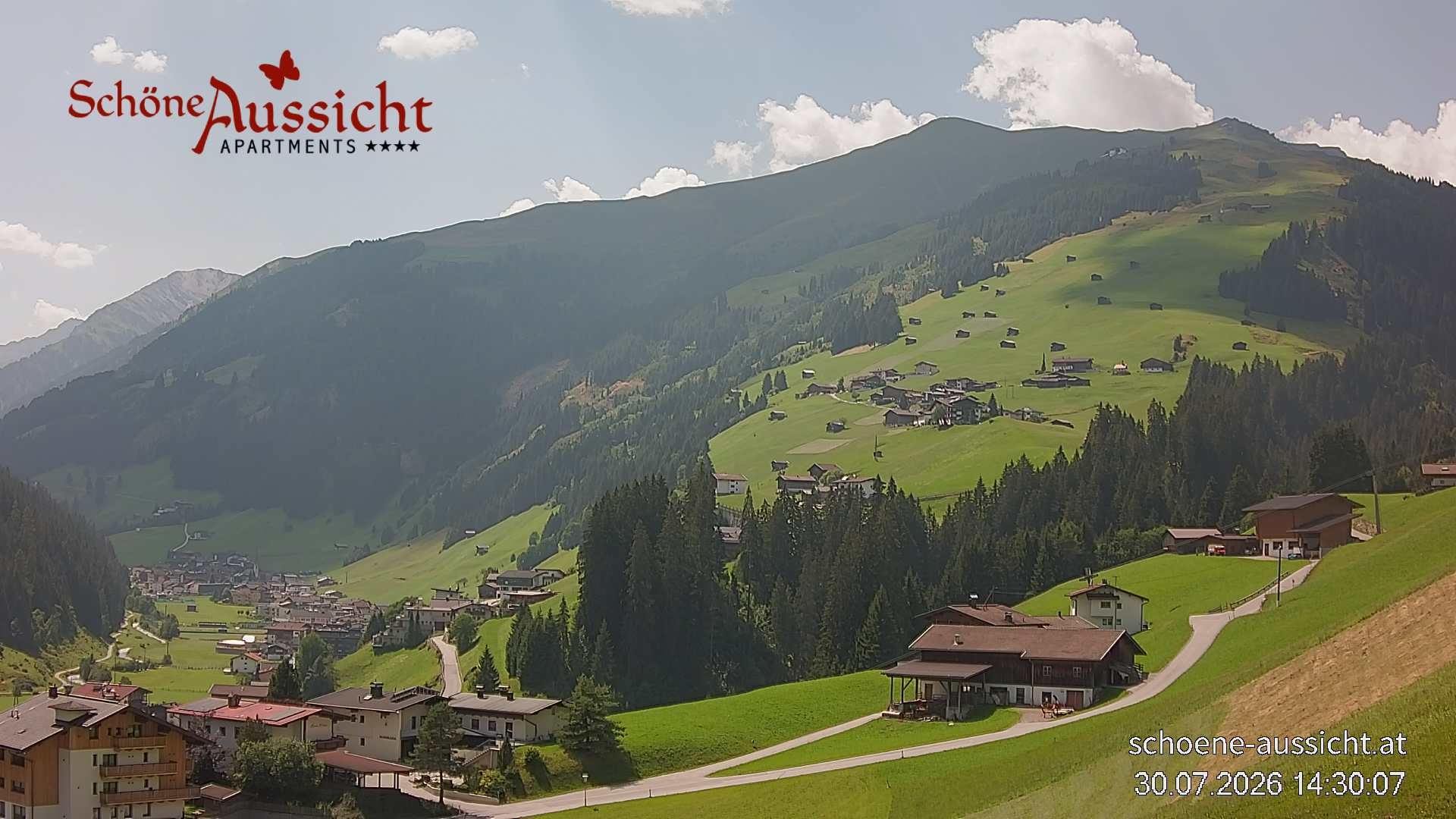 Archiv Foto Webcam Tux Lanersbach - Ausblick Appartements Schöne Aussicht