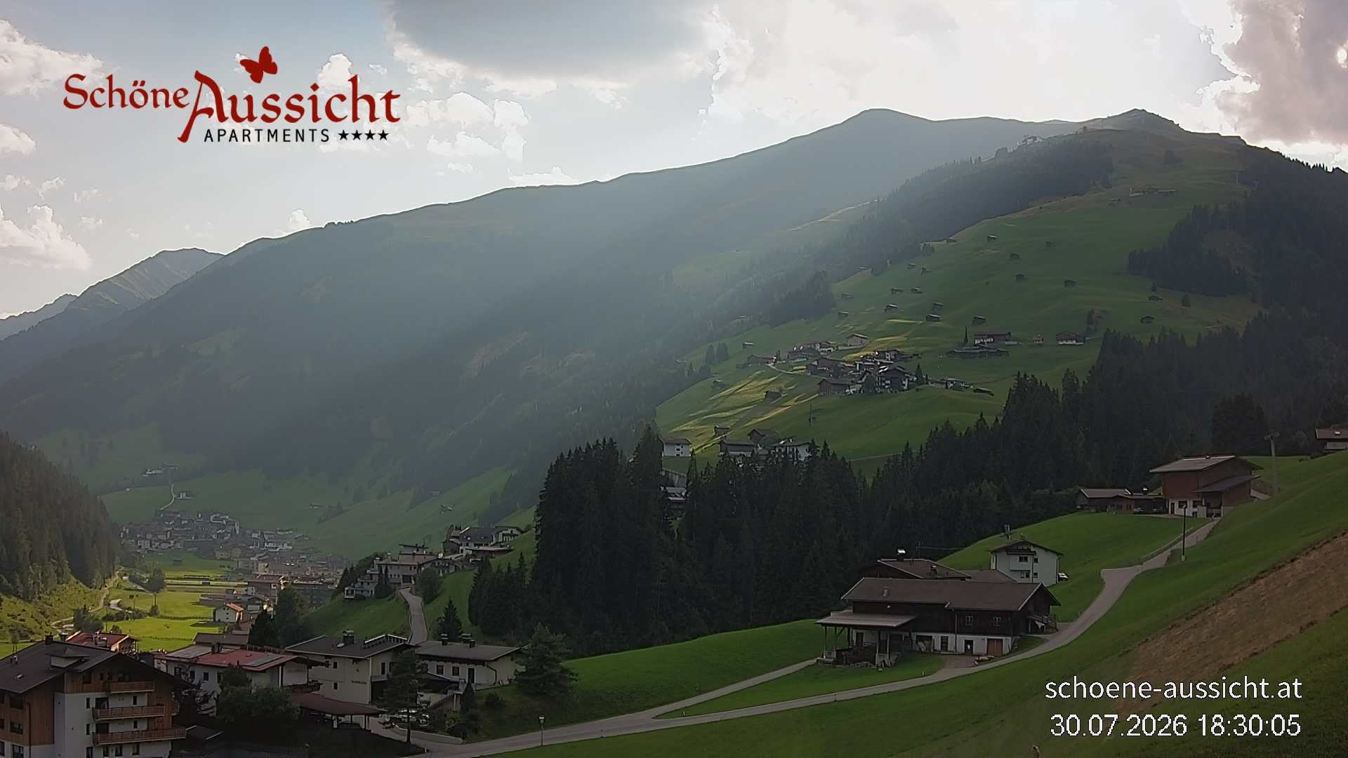Archiv Foto Webcam Tux Lanersbach - Ausblick Appartements Schöne Aussicht