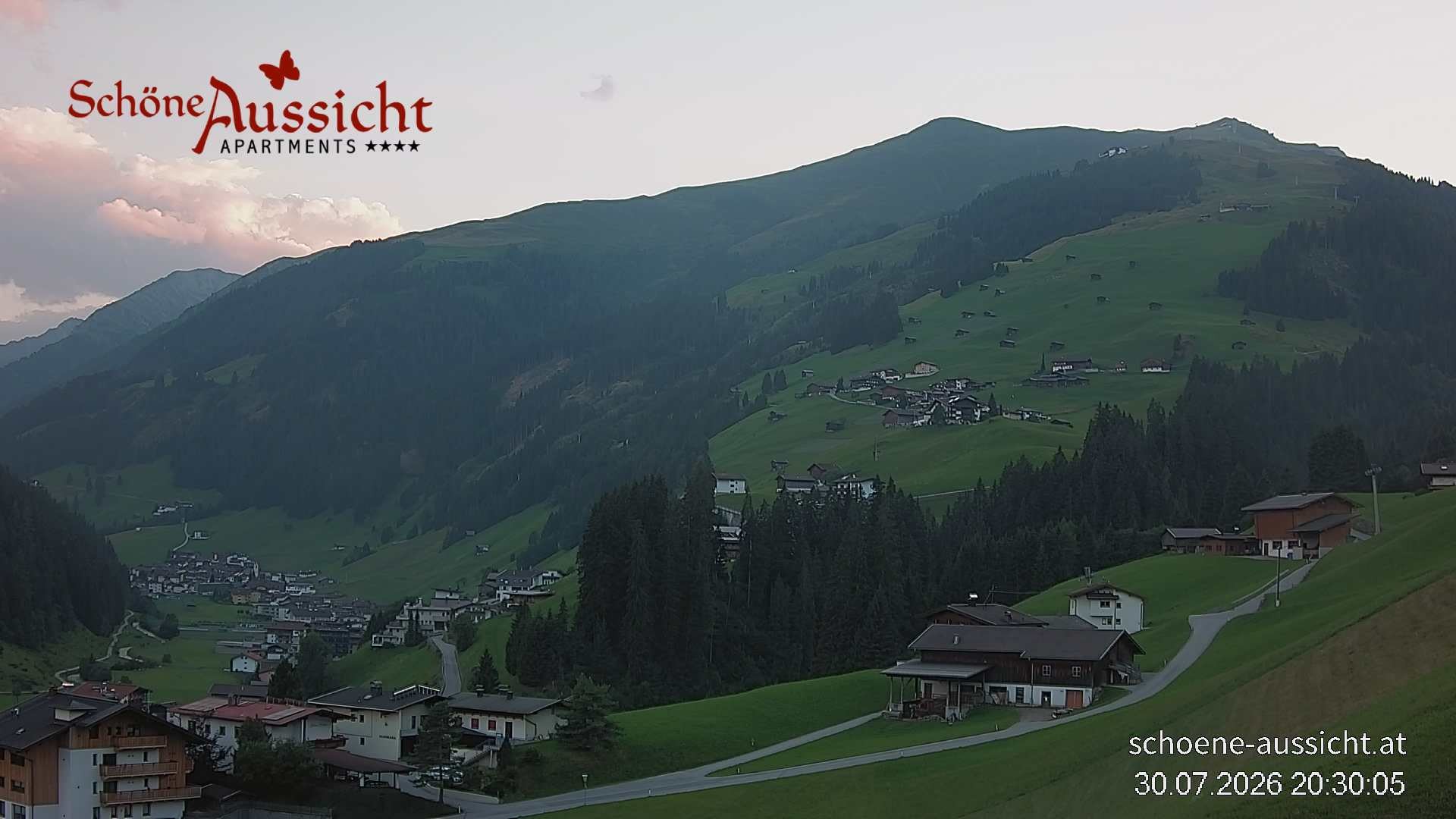 Archiv Foto Webcam Tux Lanersbach - Ausblick Appartements Schöne Aussicht