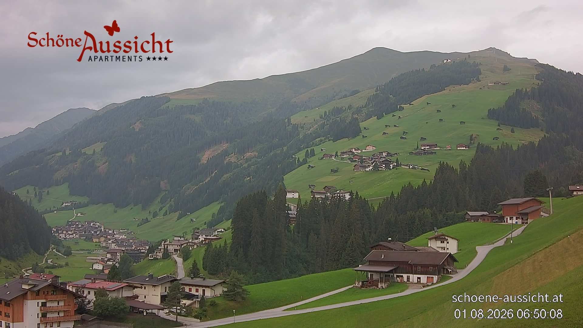 Archiv Foto Webcam Tux Lanersbach - Ausblick Appartements Schöne Aussicht