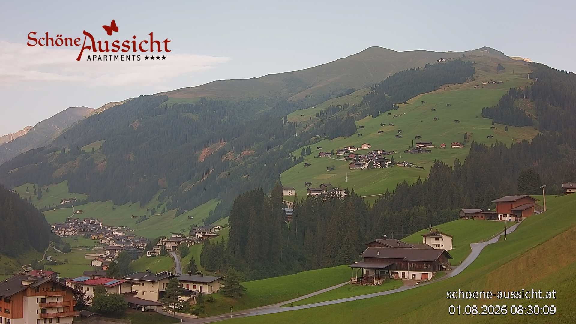 Archiv Foto Webcam Tux Lanersbach - Ausblick Appartements Schöne Aussicht