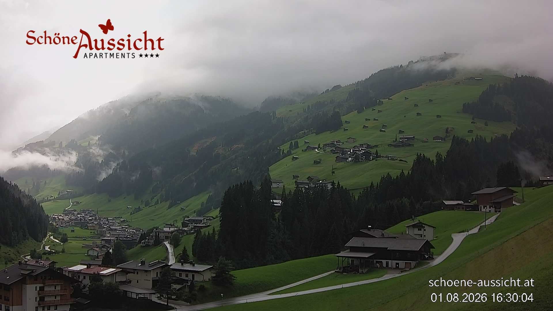 Archiv Foto Webcam Tux Lanersbach - Ausblick Appartements Schöne Aussicht