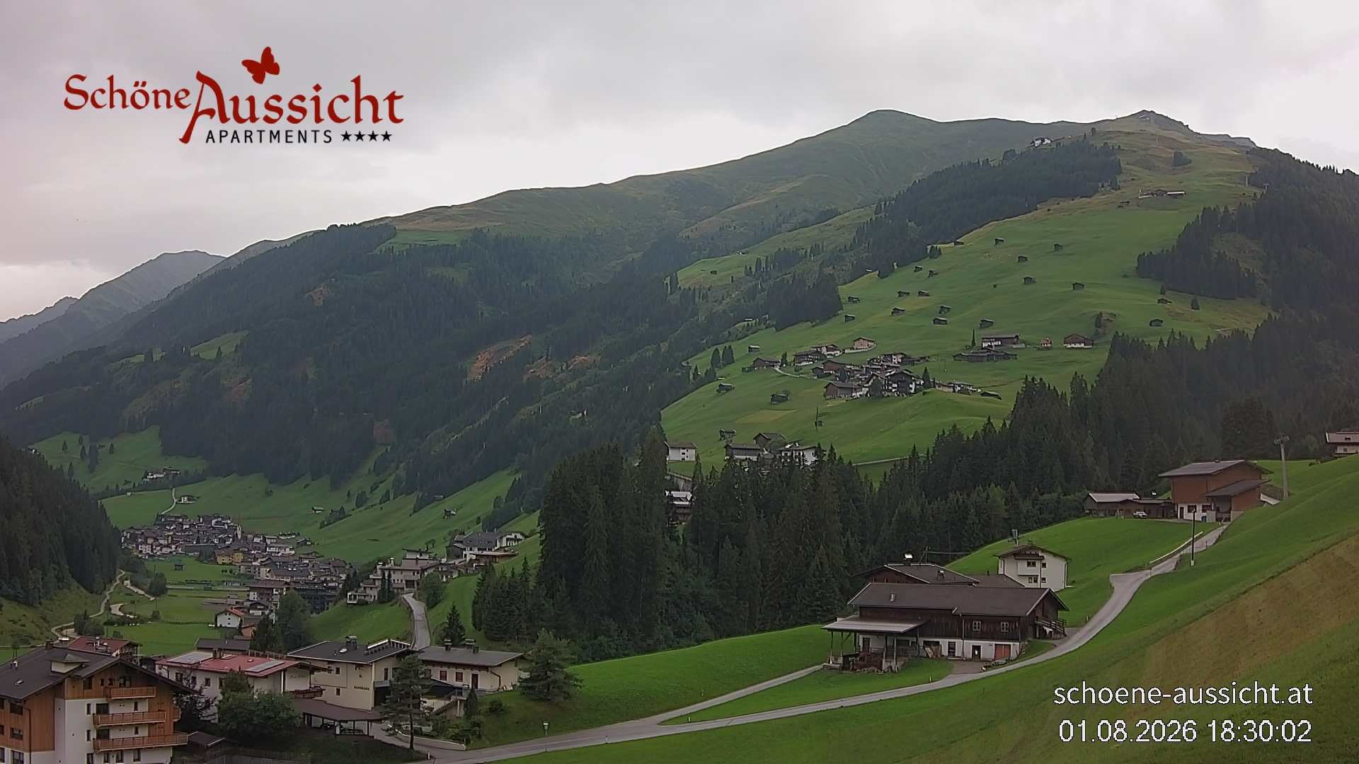 Archiv Foto Webcam Tux Lanersbach - Ausblick Appartements Schöne Aussicht