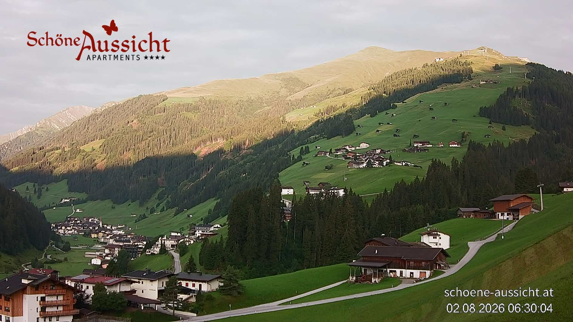 Archiv Foto Webcam Tux Lanersbach - Ausblick Appartements Schöne Aussicht