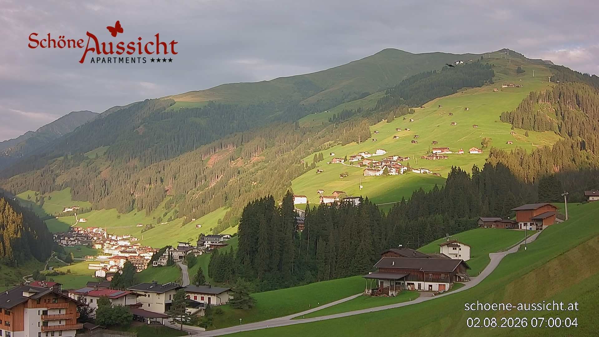 Archiv Foto Webcam Tux Lanersbach - Ausblick Appartements Schöne Aussicht