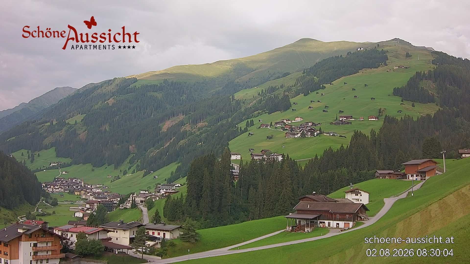 Archiv Foto Webcam Tux Lanersbach - Ausblick Appartements Schöne Aussicht
