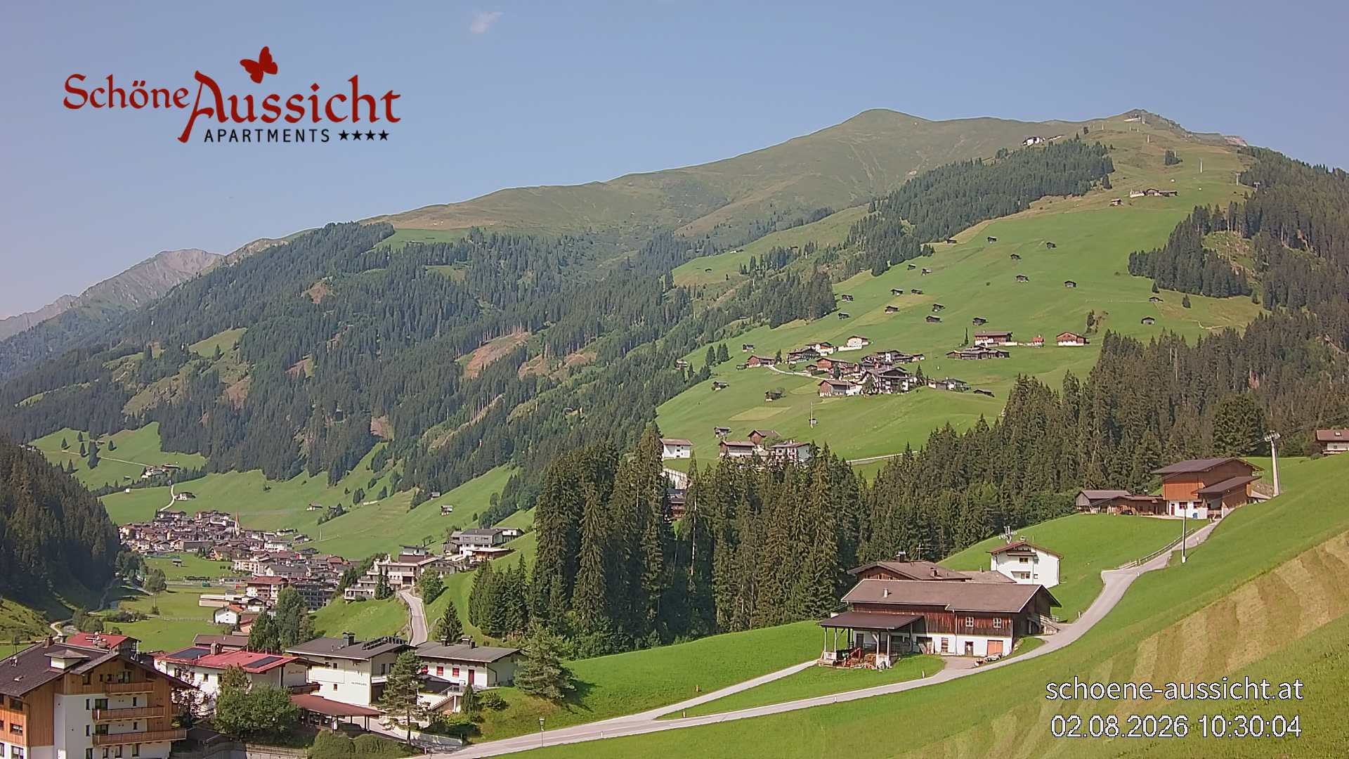 Archiv Foto Webcam Tux Lanersbach - Ausblick Appartements Schöne Aussicht