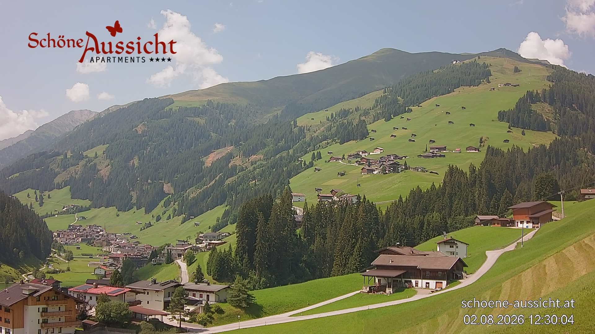Archiv Foto Webcam Tux Lanersbach - Ausblick Appartements Schöne Aussicht