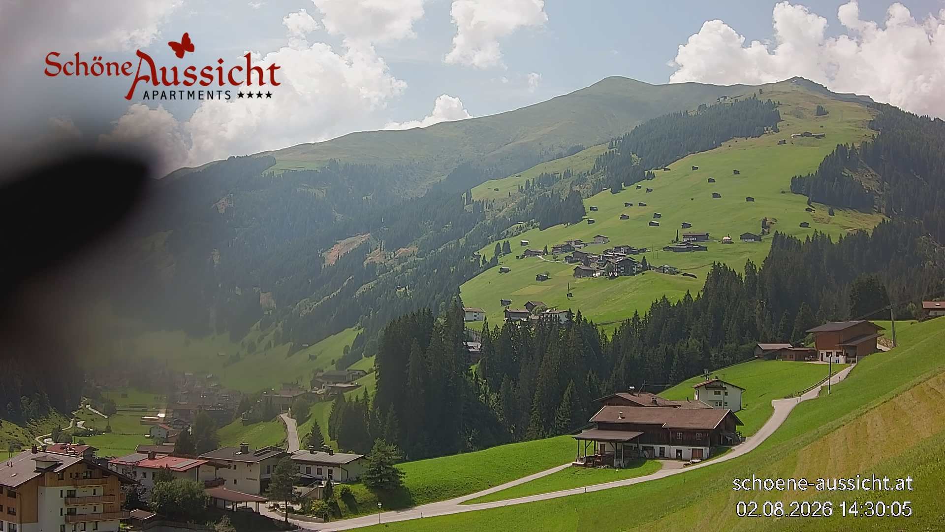 Archiv Foto Webcam Tux Lanersbach - Ausblick Appartements Schöne Aussicht