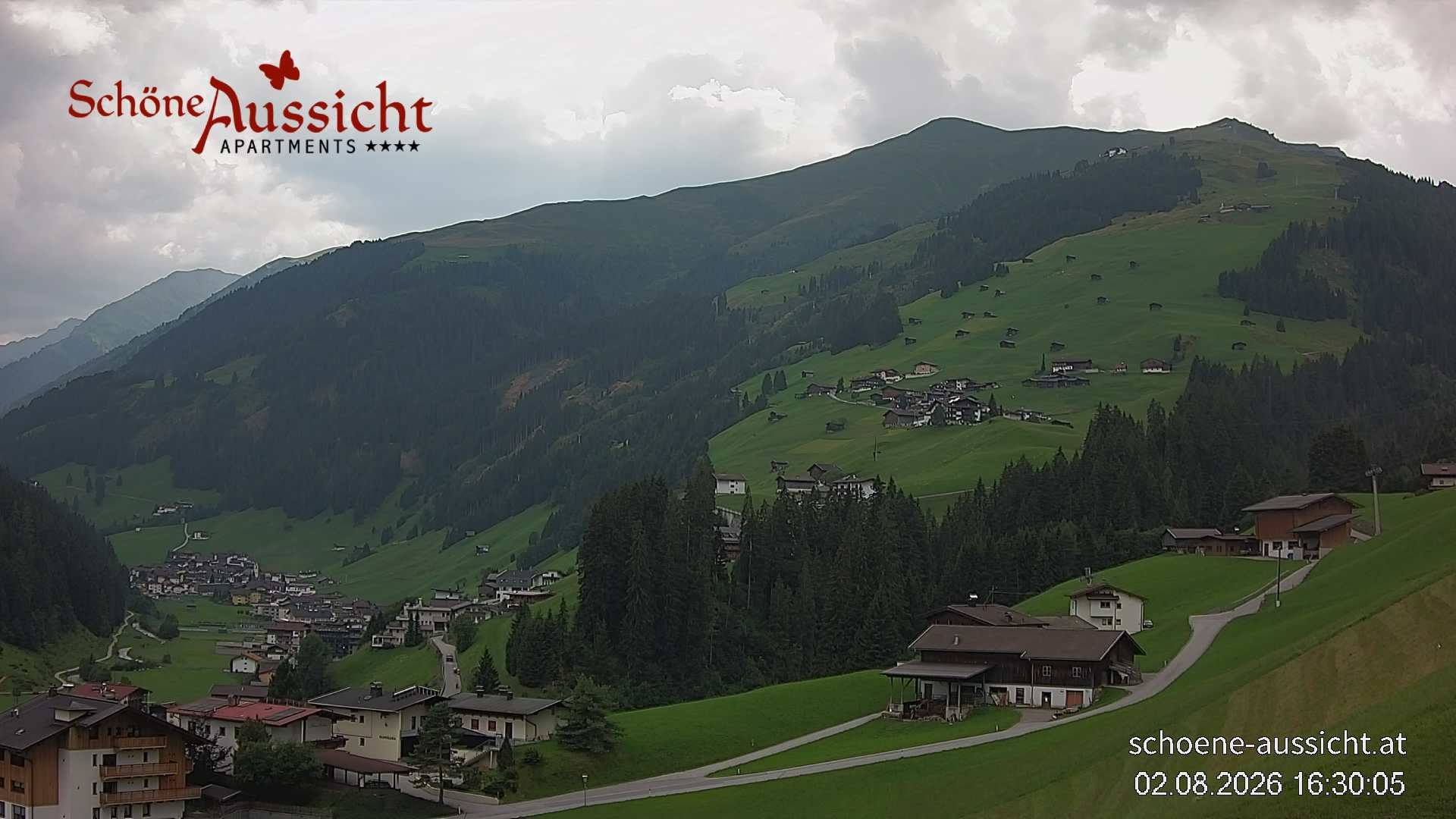 Archiv Foto Webcam Tux Lanersbach - Ausblick Appartements Schöne Aussicht
