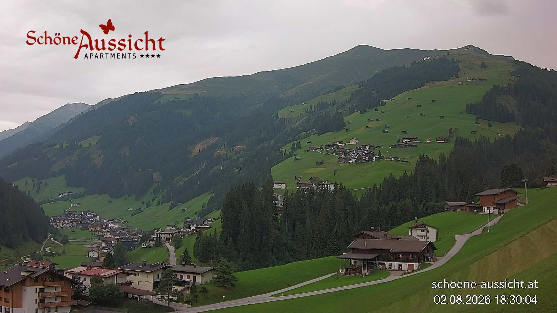 Archiv Foto Webcam Tux Lanersbach - Ausblick Appartements Schöne Aussicht
