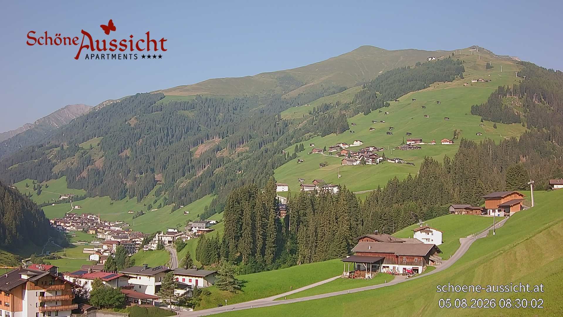 Archiv Foto Webcam Tux Lanersbach - Ausblick Appartements Schöne Aussicht