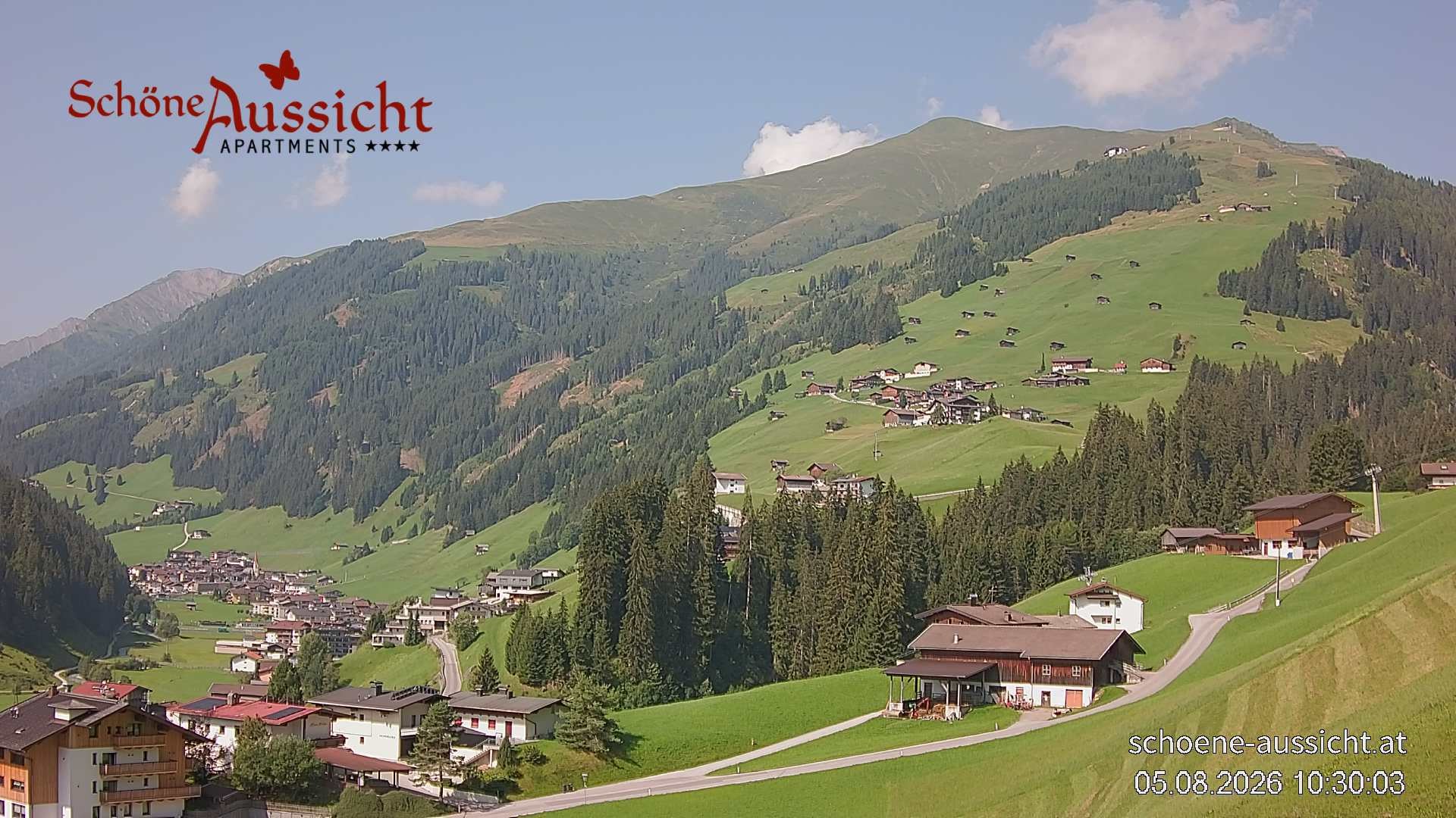 Archiv Foto Webcam Tux Lanersbach - Ausblick Appartements Schöne Aussicht
