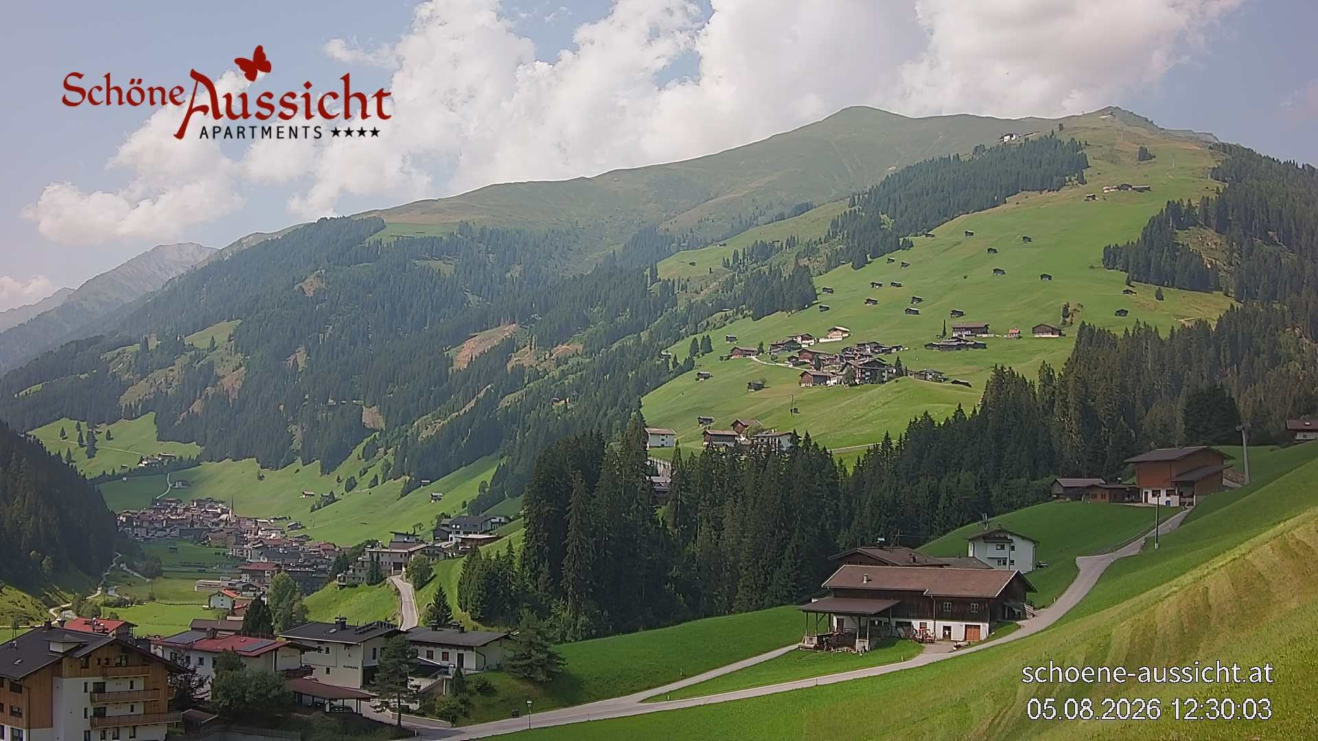 Archiv Foto Webcam Tux Lanersbach - Ausblick Appartements Schöne Aussicht
