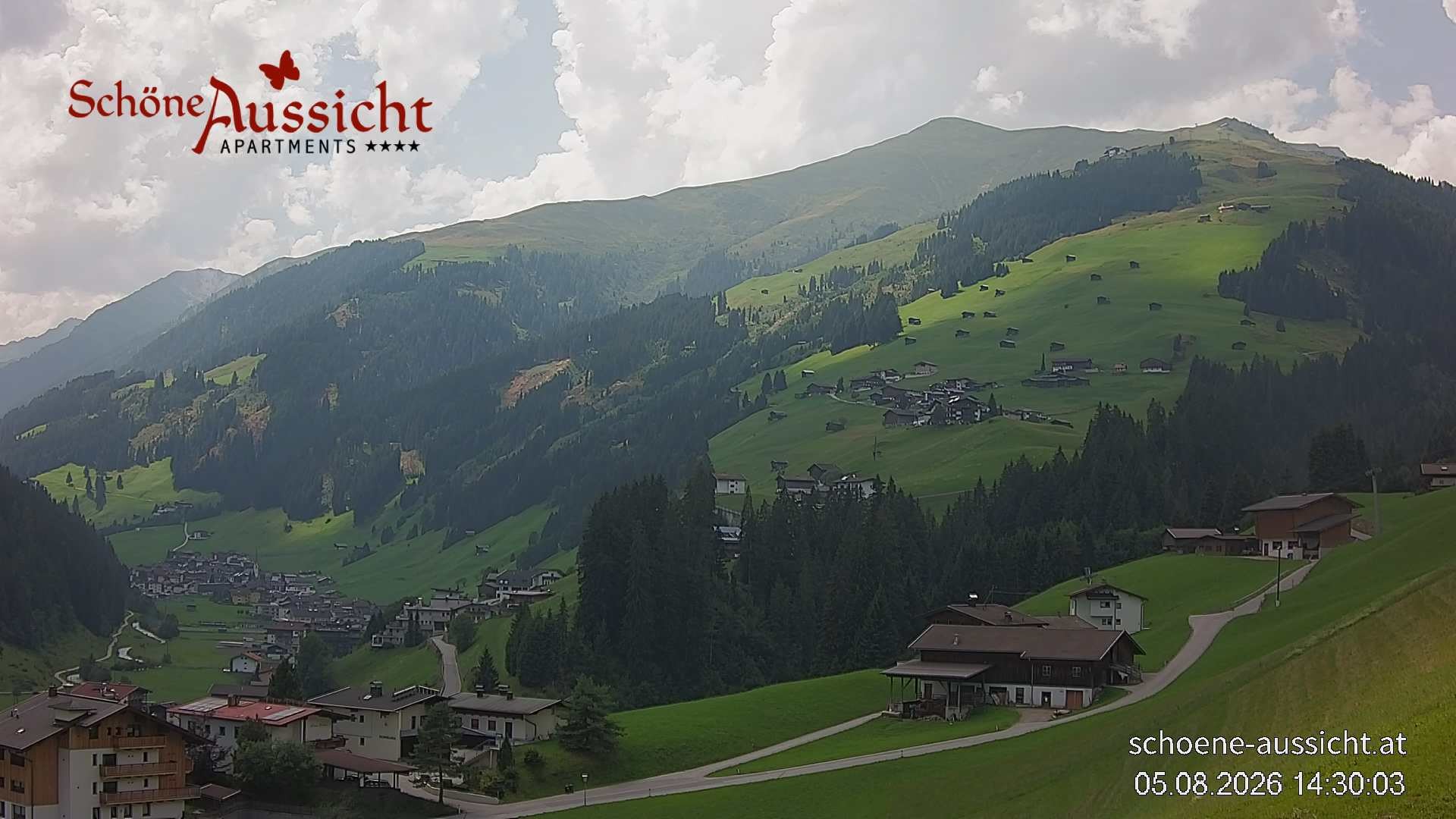 Archiv Foto Webcam Tux Lanersbach - Ausblick Appartements Schöne Aussicht