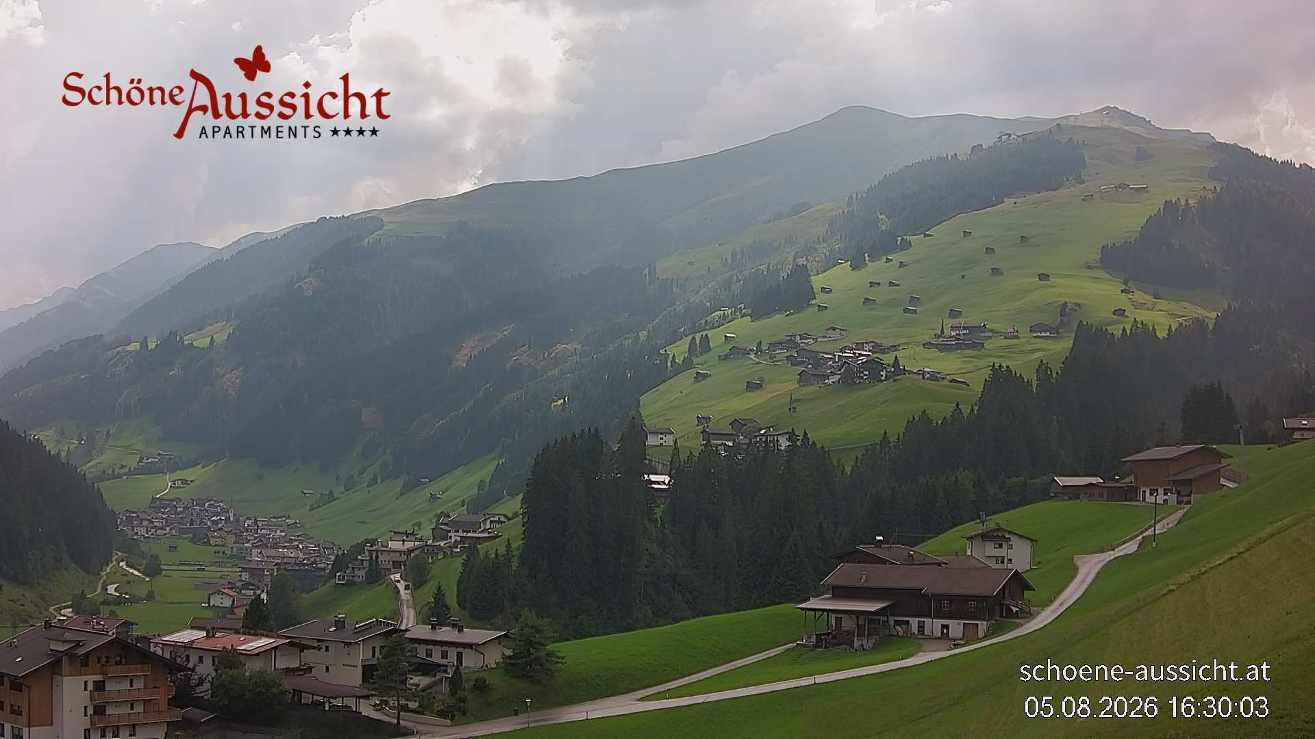 Archiv Foto Webcam Tux Lanersbach - Ausblick Appartements Schöne Aussicht