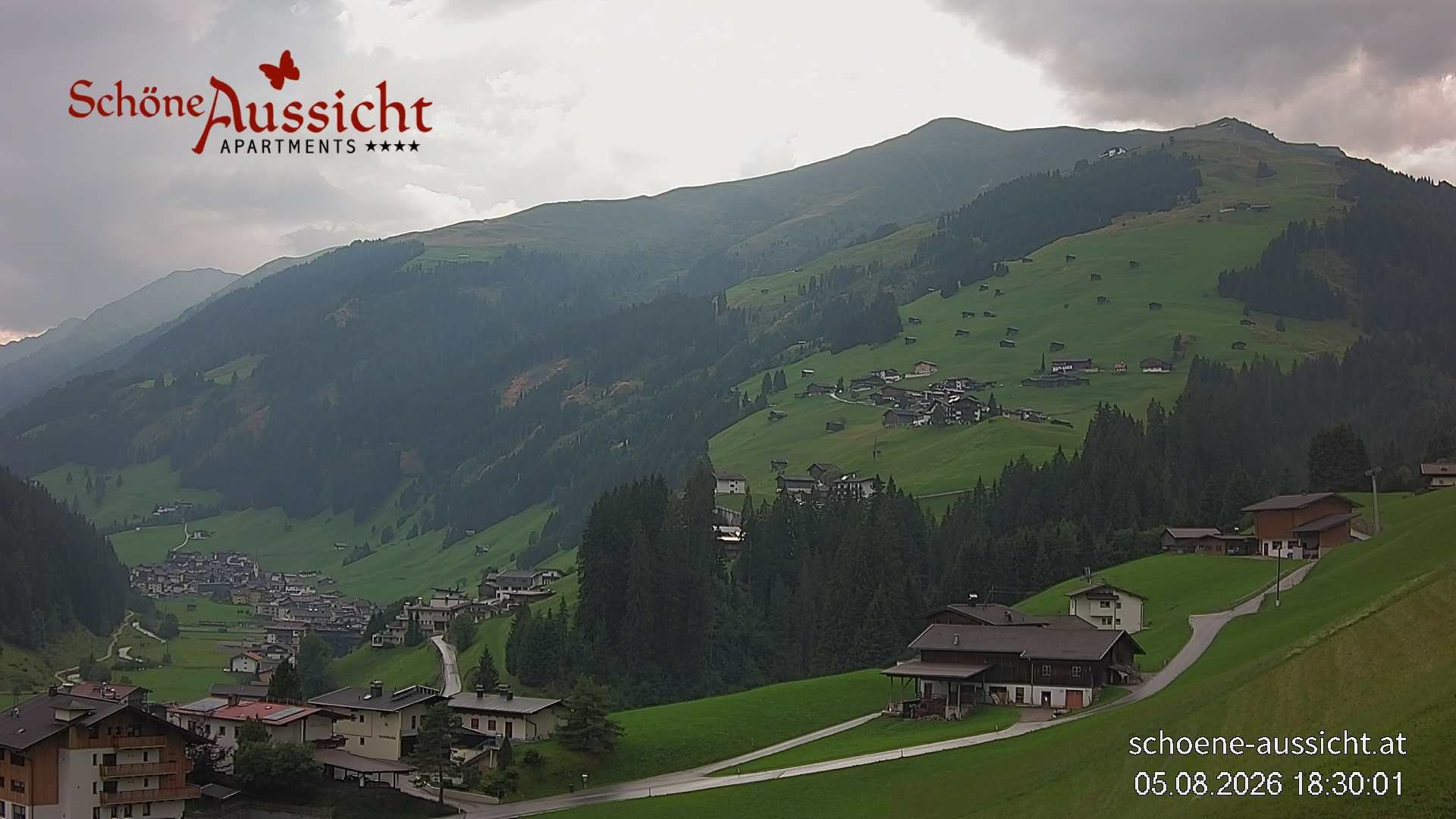 Archiv Foto Webcam Tux Lanersbach - Ausblick Appartements Schöne Aussicht
