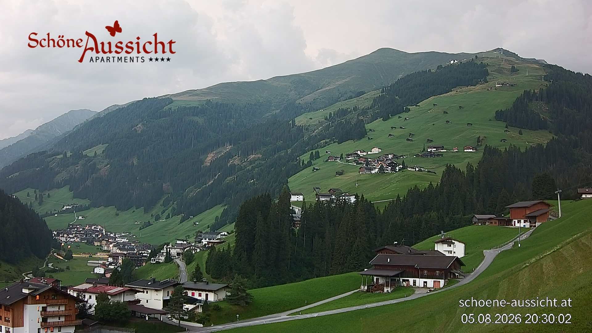Archiv Foto Webcam Tux Lanersbach - Ausblick Appartements Schöne Aussicht