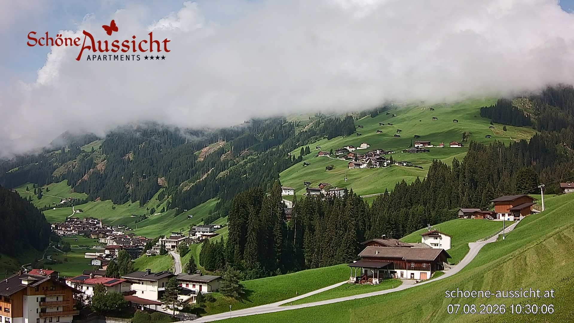 Archiv Foto Webcam Tux Lanersbach - Ausblick Appartements Schöne Aussicht