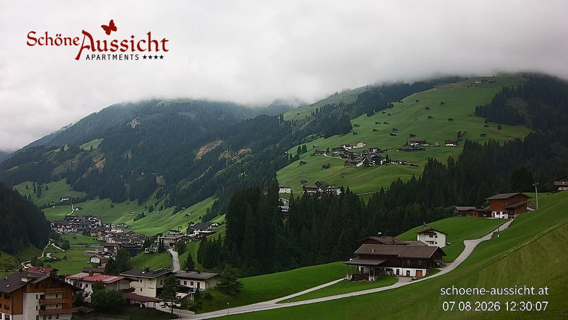 Archiv Foto Webcam Tux Lanersbach - Ausblick Appartements Schöne Aussicht