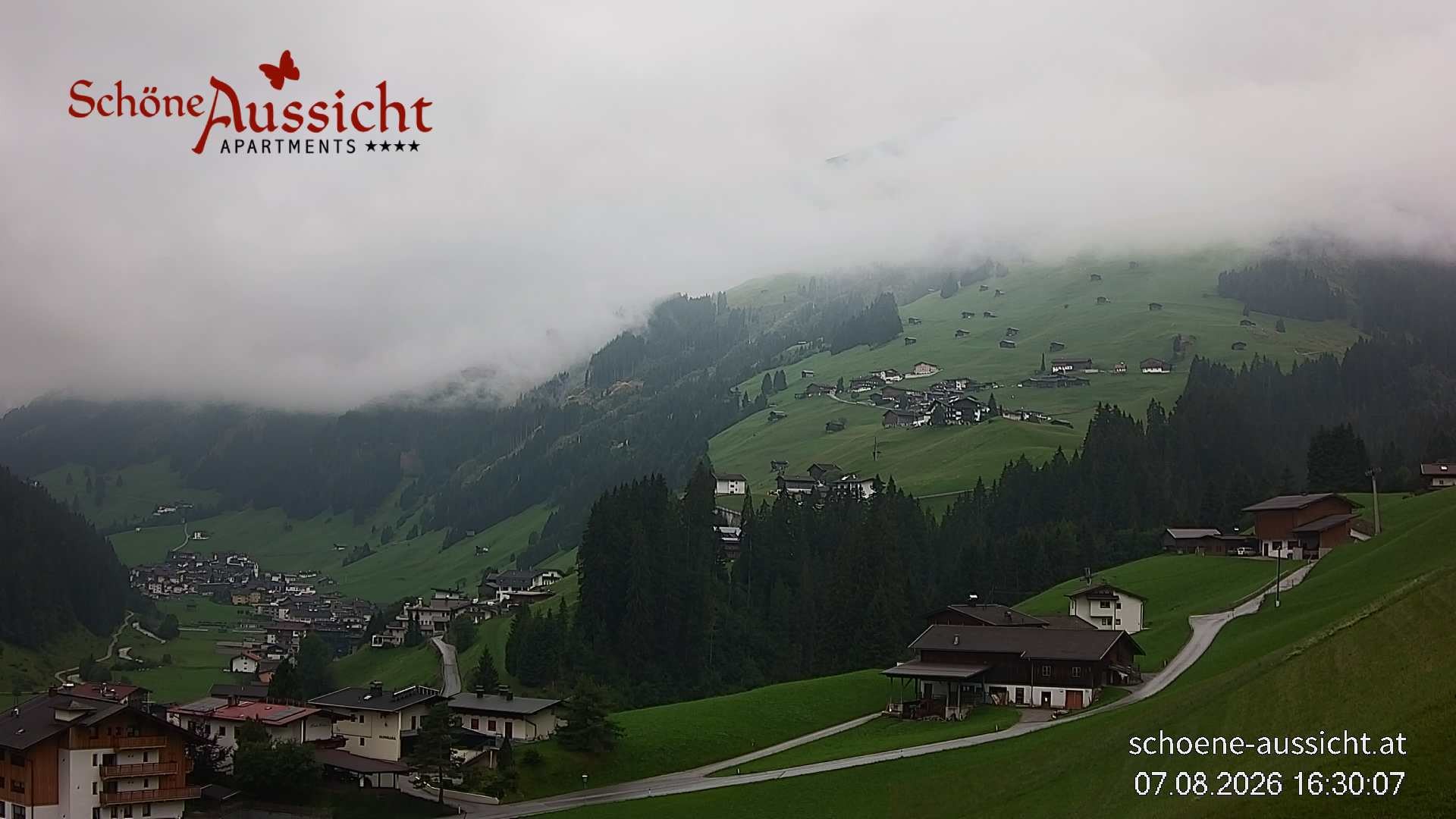 Archiv Foto Webcam Tux Lanersbach - Ausblick Appartements Schöne Aussicht